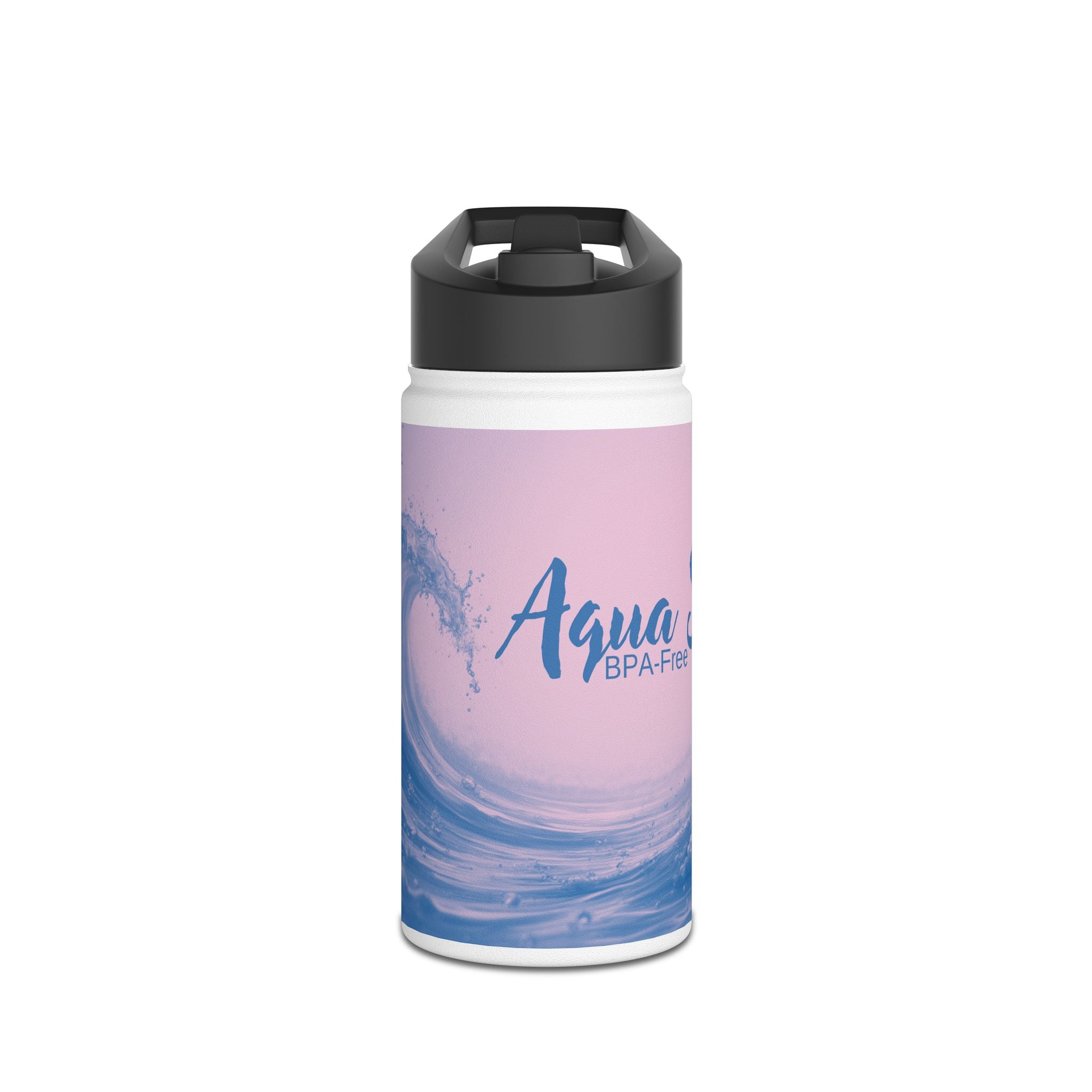 Aqua Wave Stainless Steel Water Bottle, Hydration Gift, Outdoor Adventure, Beach Vibes, Eco-Friendly, Travel Companion