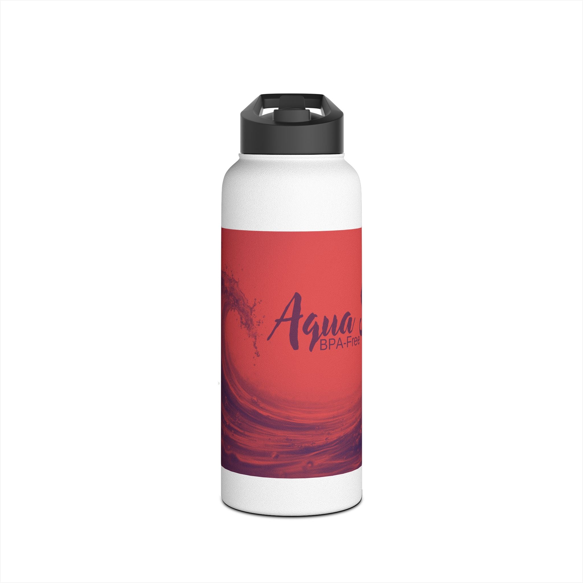 Aqua Wave Stainless Steel Water Bottle, Hydration Gift, Outdoor Adventure, Beach Vibes, Eco-Friendly, Travel Companion