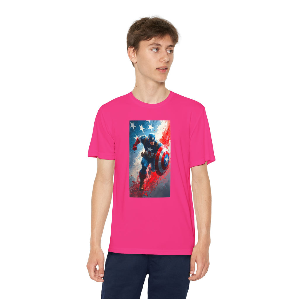 Captain America Superhero Marvel Patriotic, Kids Graphic T-Shirt, Boys Hero Top, Girls Comic Book Clothing, Birthday