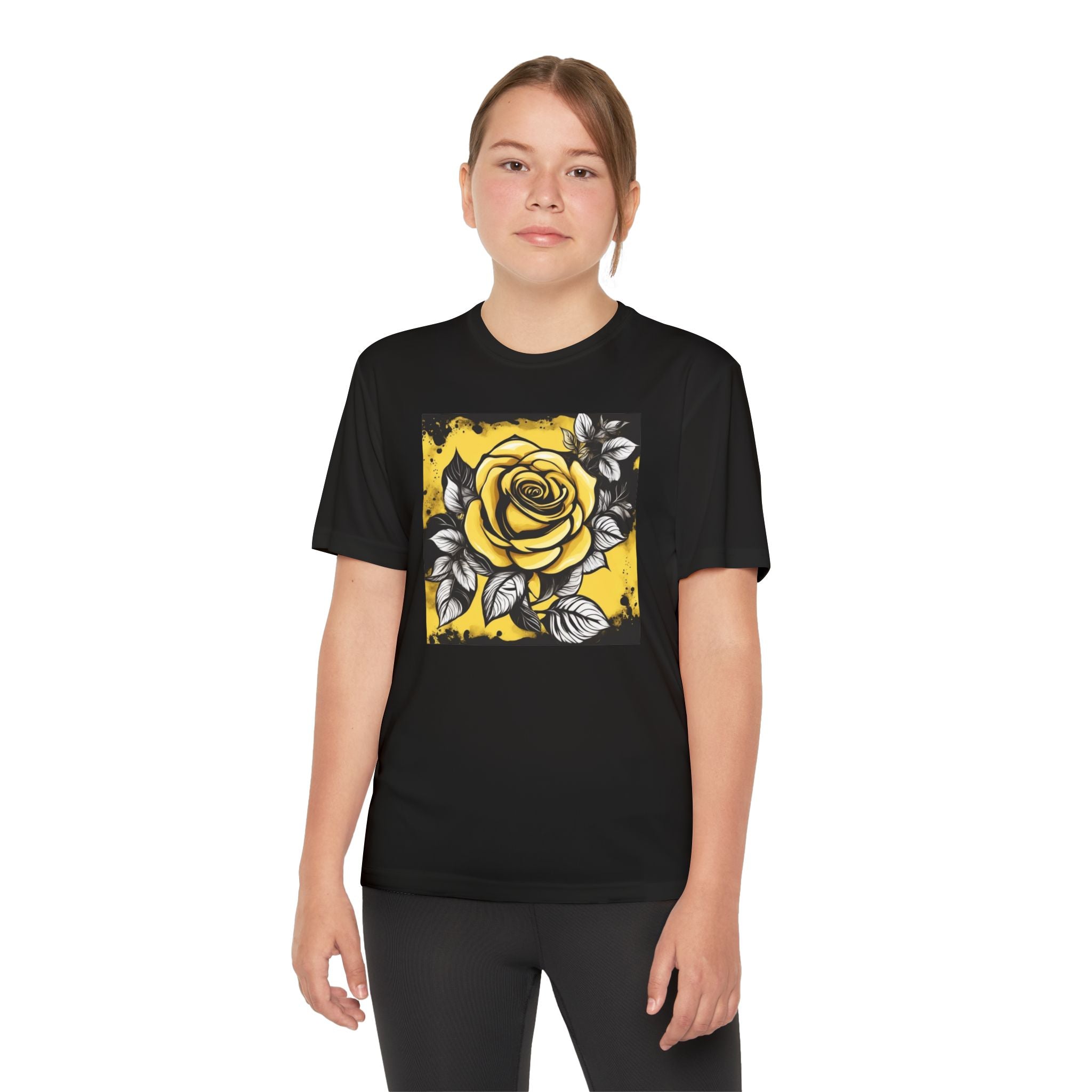 Flower Youth Tshirt, Girls Floral Tee, Kids Spring Shirt, Children's Botanical Top, Teen Blossom T-Shirt