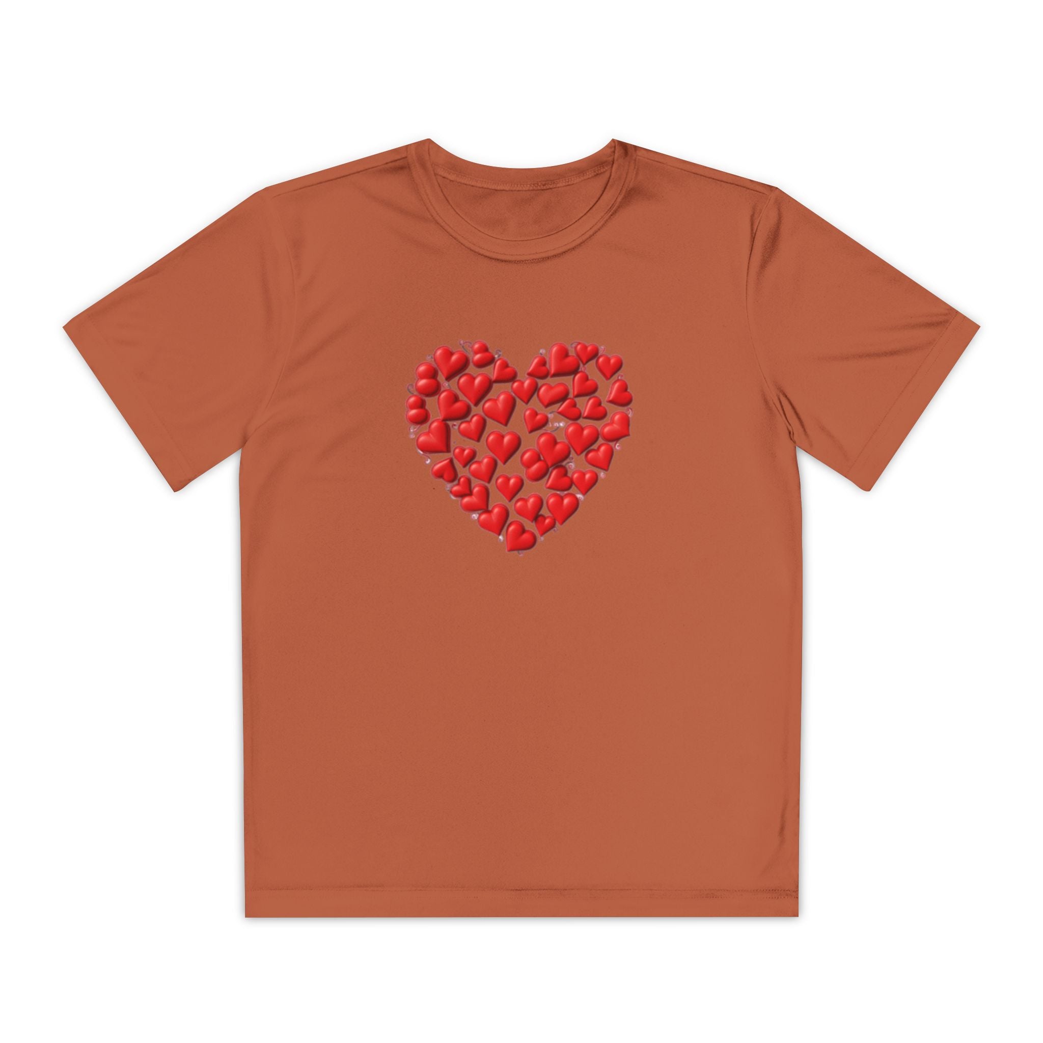 Heart Youth T-Shirt Sports Graphic Tee, Cool Athletic Shirt for Kids, Perfect for Sports Events, Team Spirit