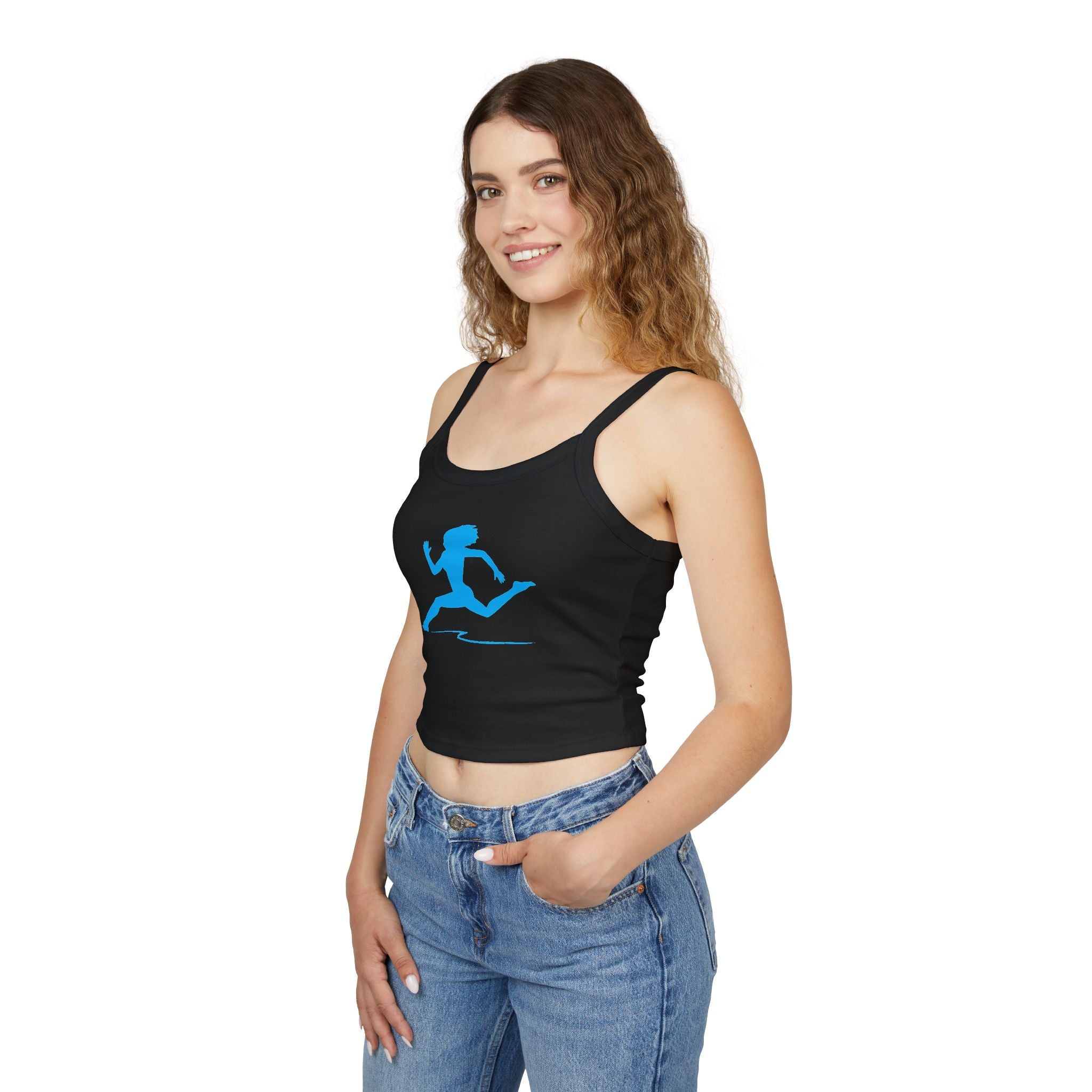 Running Woman Tank Top, Athletic Workout Top, Fitness Sleeveless Shirt, Jogging Muscle Tee, Exercise Gym Cami