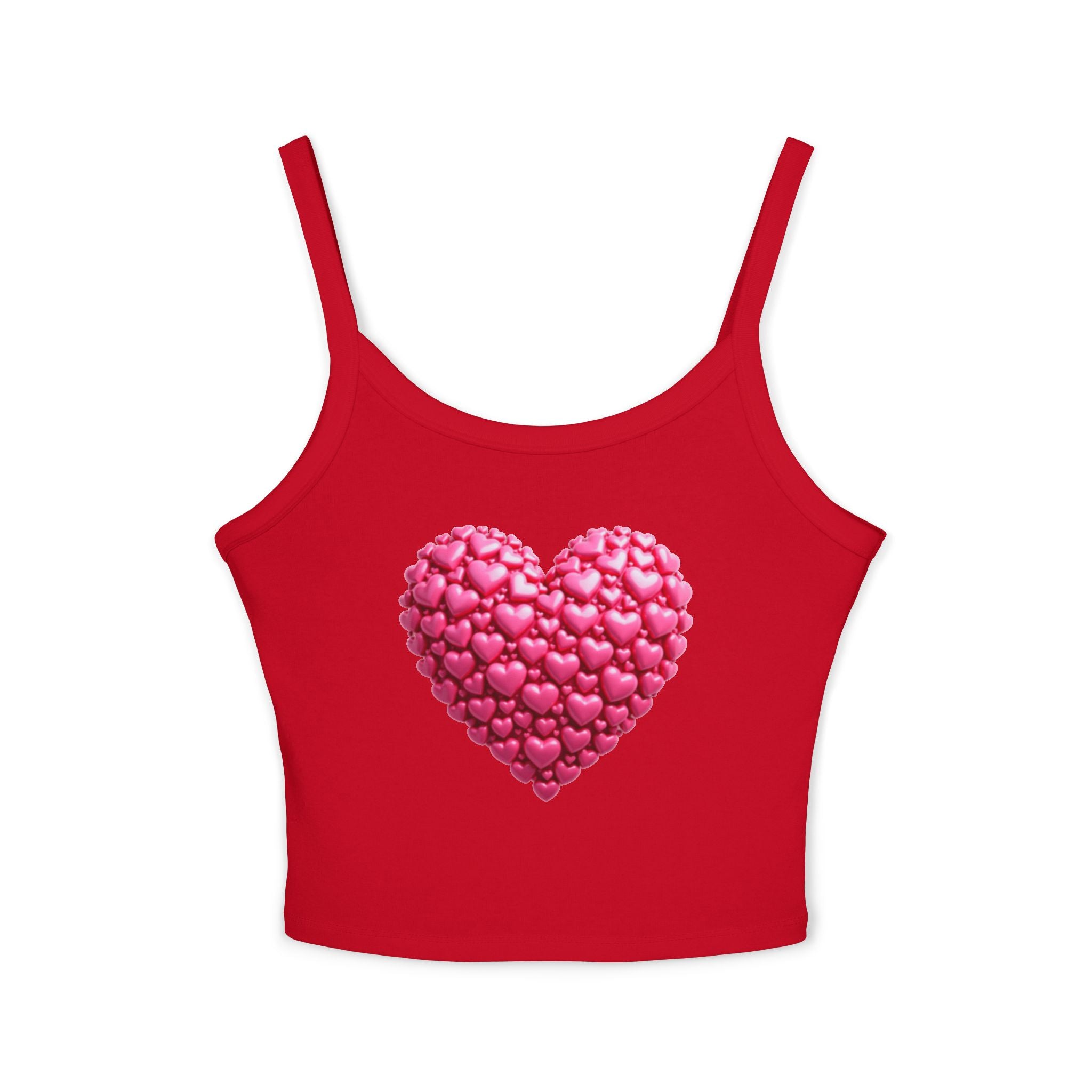 Heart Tank Top, Love Cami, Valentine's Day Shirt, Romantic Sleeveless Tee, Women's Summer Blouse, Cute Spaghetti Strap Tank