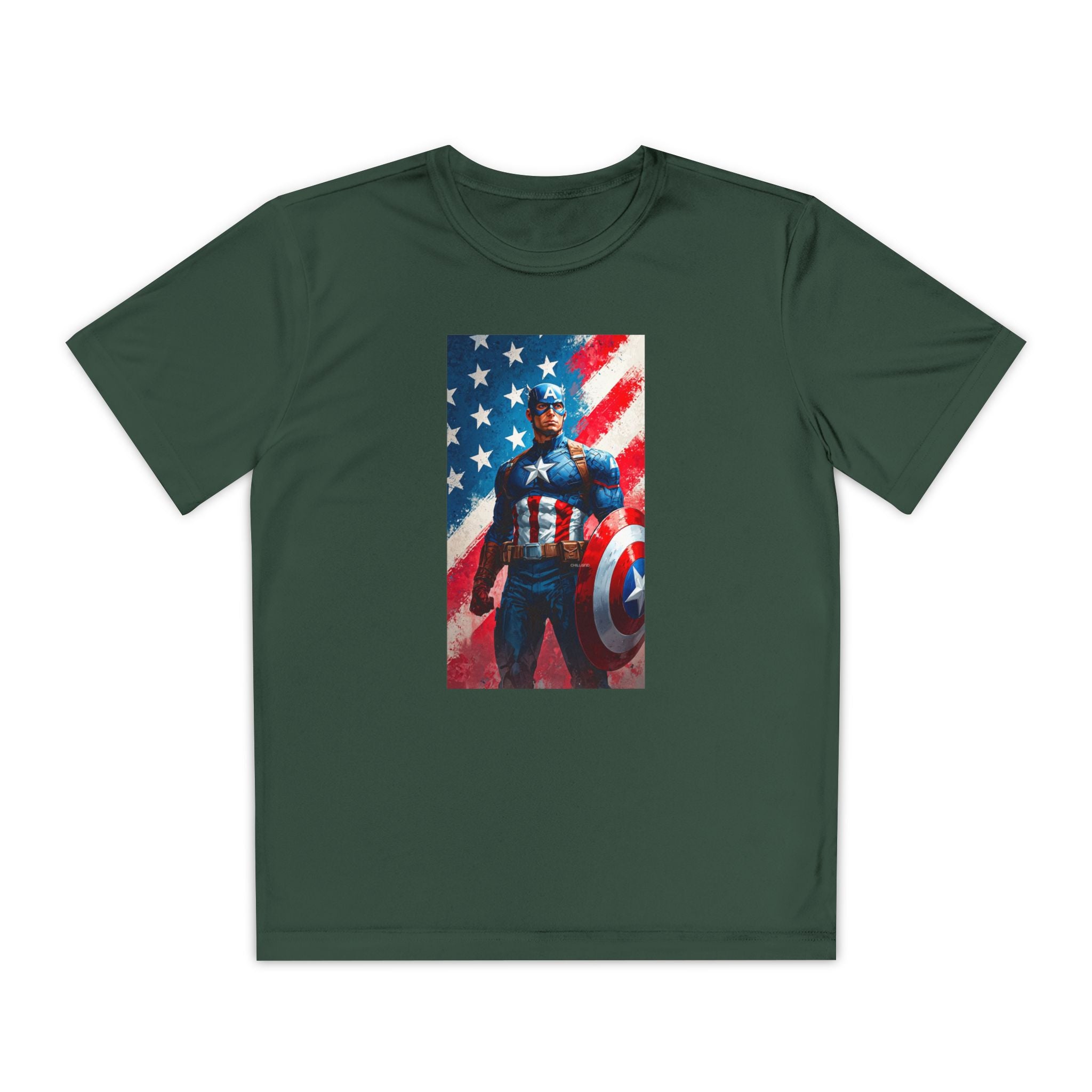 Captain America Superhero Marvel Patriotic, Kids Graphic T-Shirt, Boys Hero Top, Girls Comic Book Clothing, Birthday