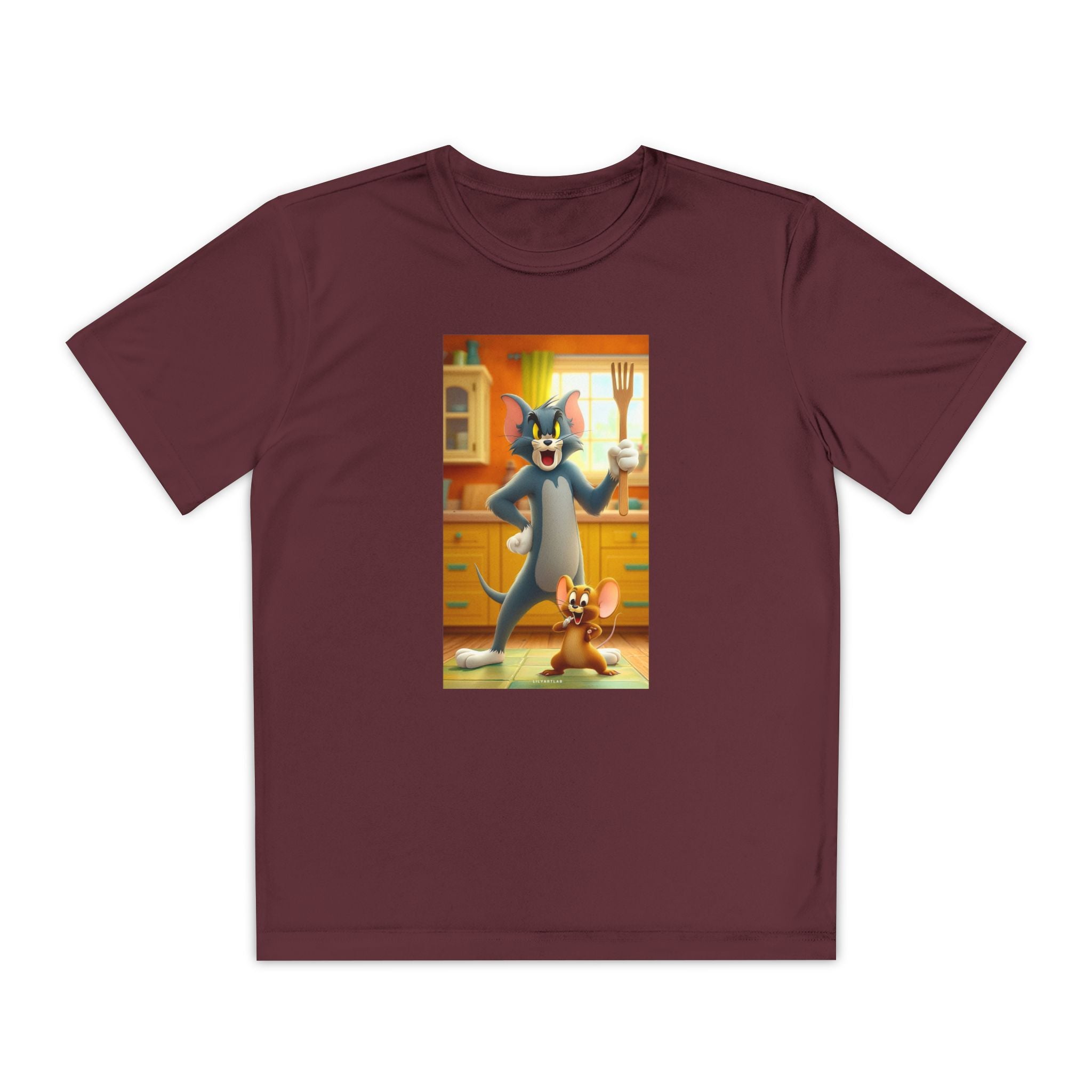 Youth Competitor Tee with Tom And Jerry design, Cartoon Graphic Kid's T-Shirt, Kids Tee, Children's Clothing, Funny Tee for Boys and Girls