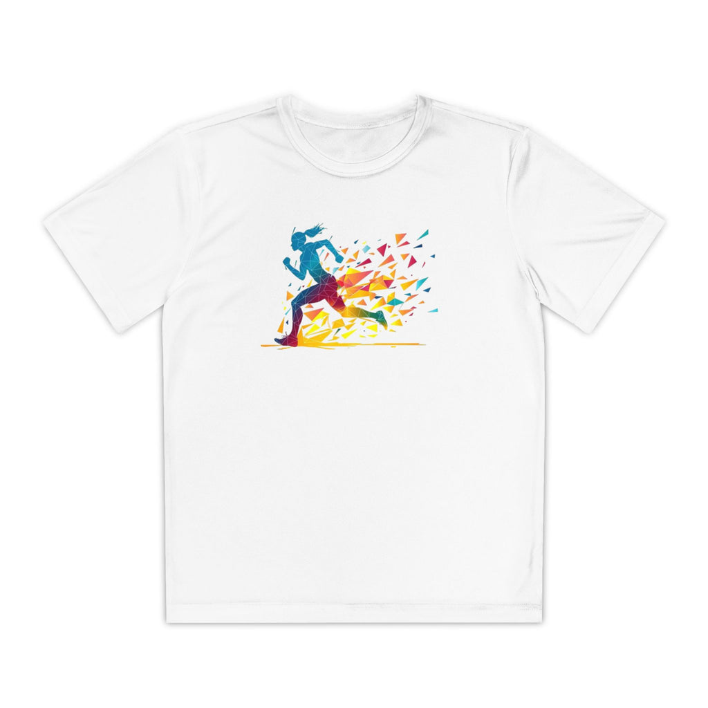 Running Youth T-Shirt Sports Graphic Tee, Cool Athletic Shirt for Kids, Perfect for Sports Events, Team Spirit