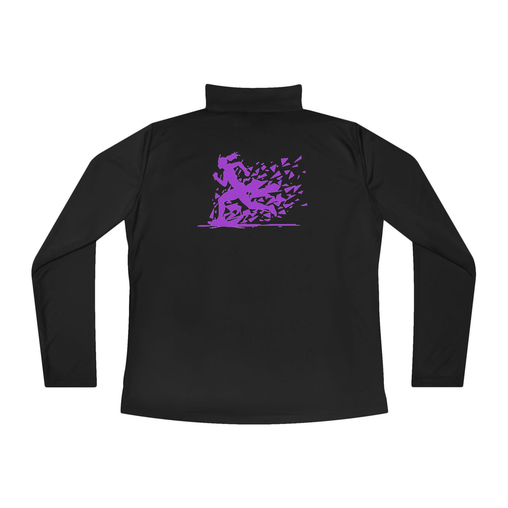 Ladies Quarter-Zip Pullover with Motivational Running Design, Athletic Apparel, Activewear, Sportswear, Fitness Gift, Running Top
