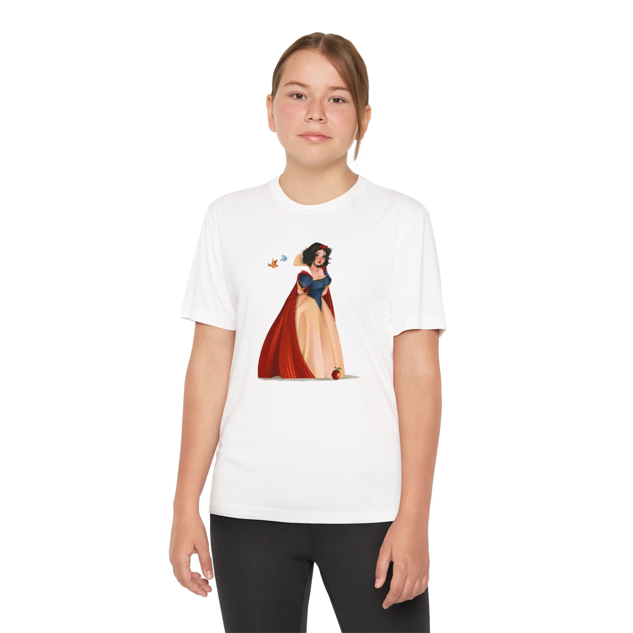Snow White Youth T-Shirt Sports Graphic Tee, Cool Athletic Shirt for Kids, Perfect for Sports Events, Team Spirit