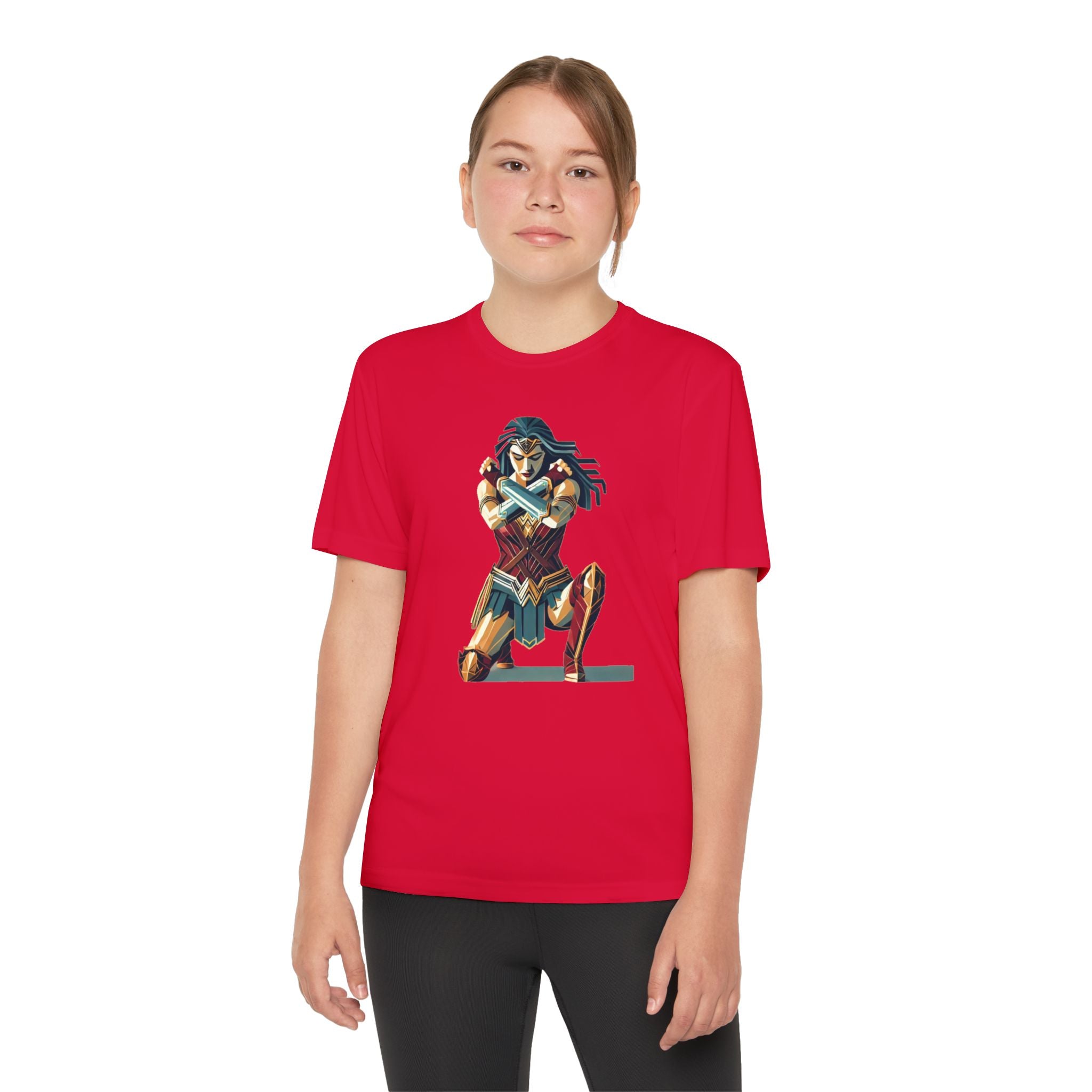 Wonder Woman Youth T-Shirt Sports Graphic Tee, Cool Athletic Shirt for Kids, Perfect for Sports Events, Team Spirit