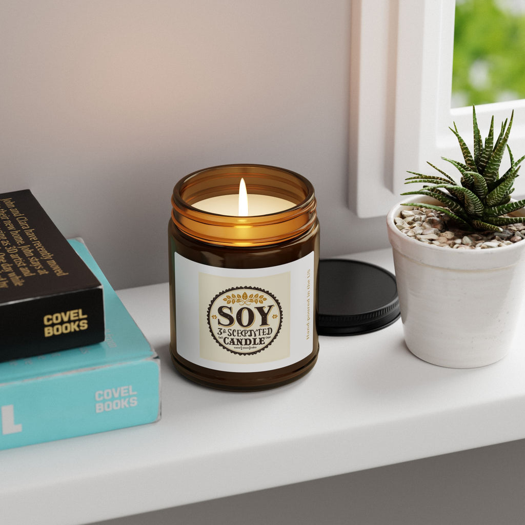 Scented Soy Candle Collection - Amber Jar | Eco-Friendly Home Fragrance, Aromatherapy, Gift for Her, Relaxation & Wellness