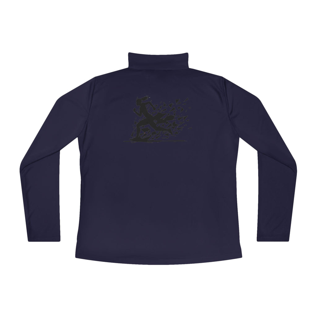 Ladies Quarter-Zip Pullover with Motivational Running Design, Athletic Apparel, Activewear, Sportswear, Fitness Gift, Running Top