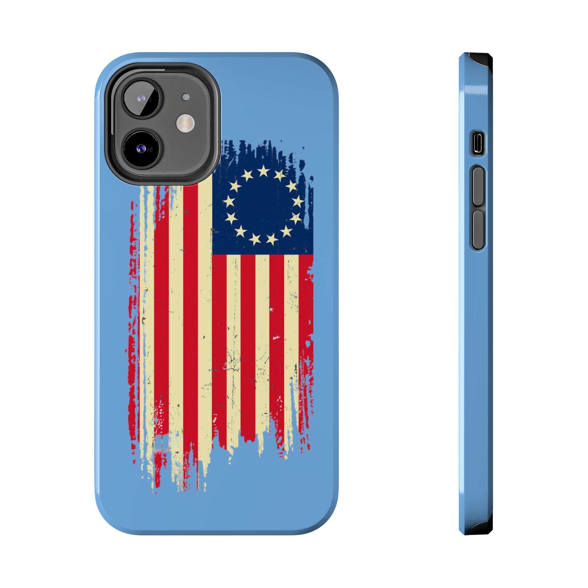 Patriotic Phone Cases with Vintage Flag Design, Tough Case for Independence Day, Memorial Day, 4th of July, Gift for Veterans, USA Pride