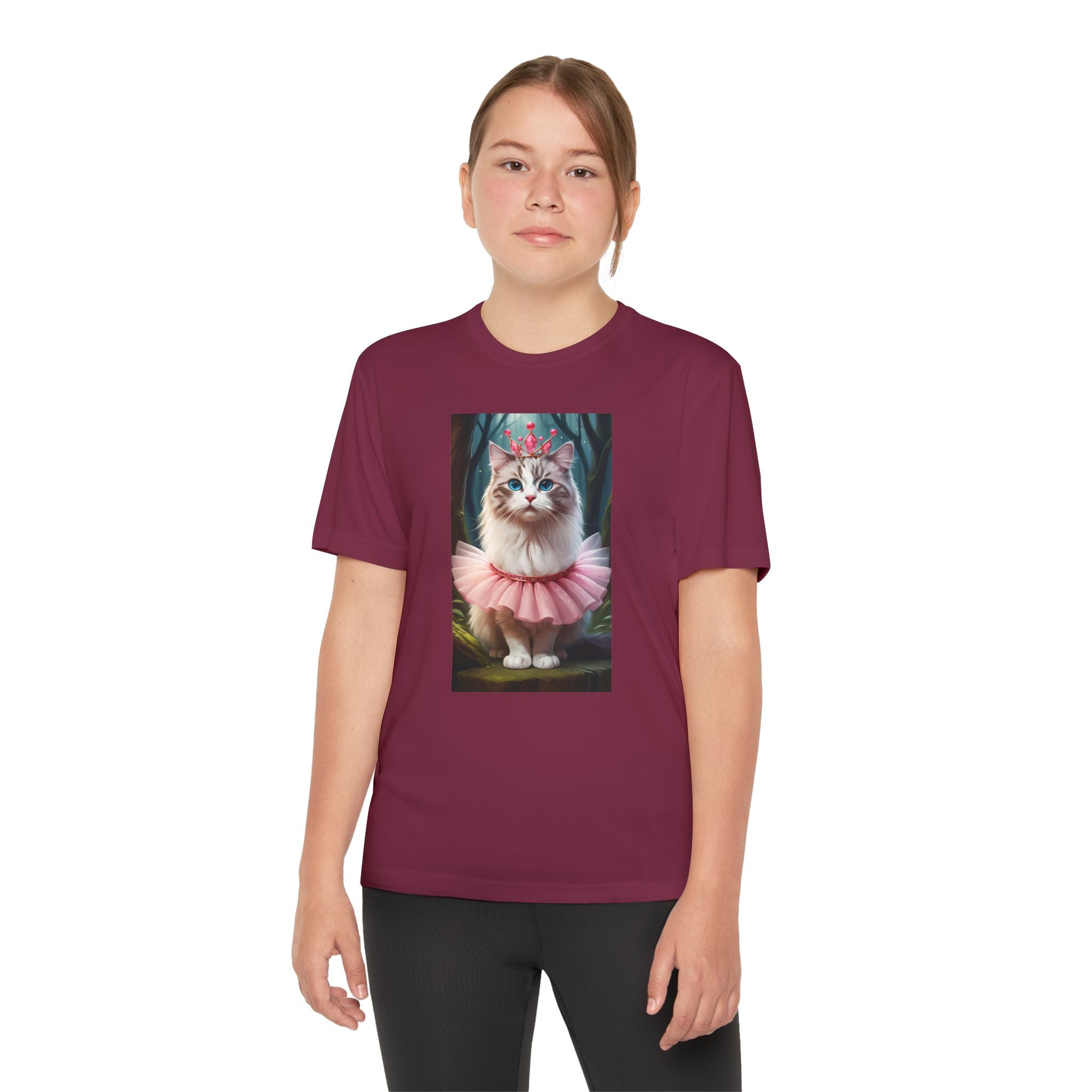 Graphic Tee, Cute Cartoon Kitten, Kids Animal Lover Shirt, Kitty Princess Design, Youth Tee for Girls and Boys, Funny Cat Shirt, Gift for