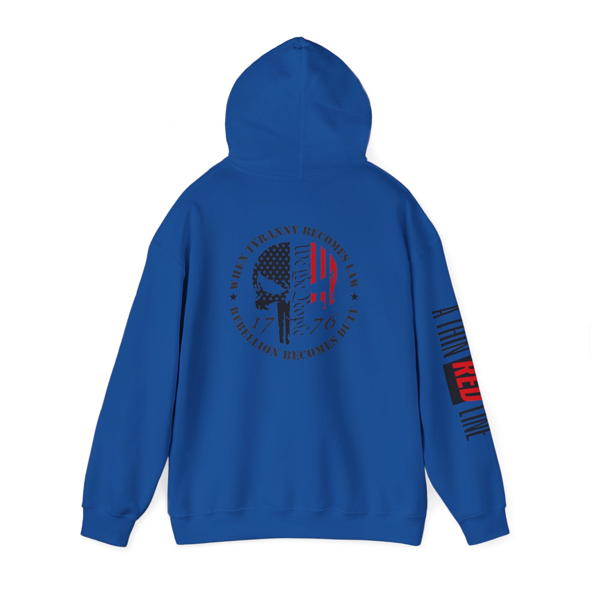 Thin Red Line Firefighter Patriotic Hoodie, Fireman Sweatshirt, First Responder Hoodie, Patriotic Firefighter Pullover, Firefighter Gift,