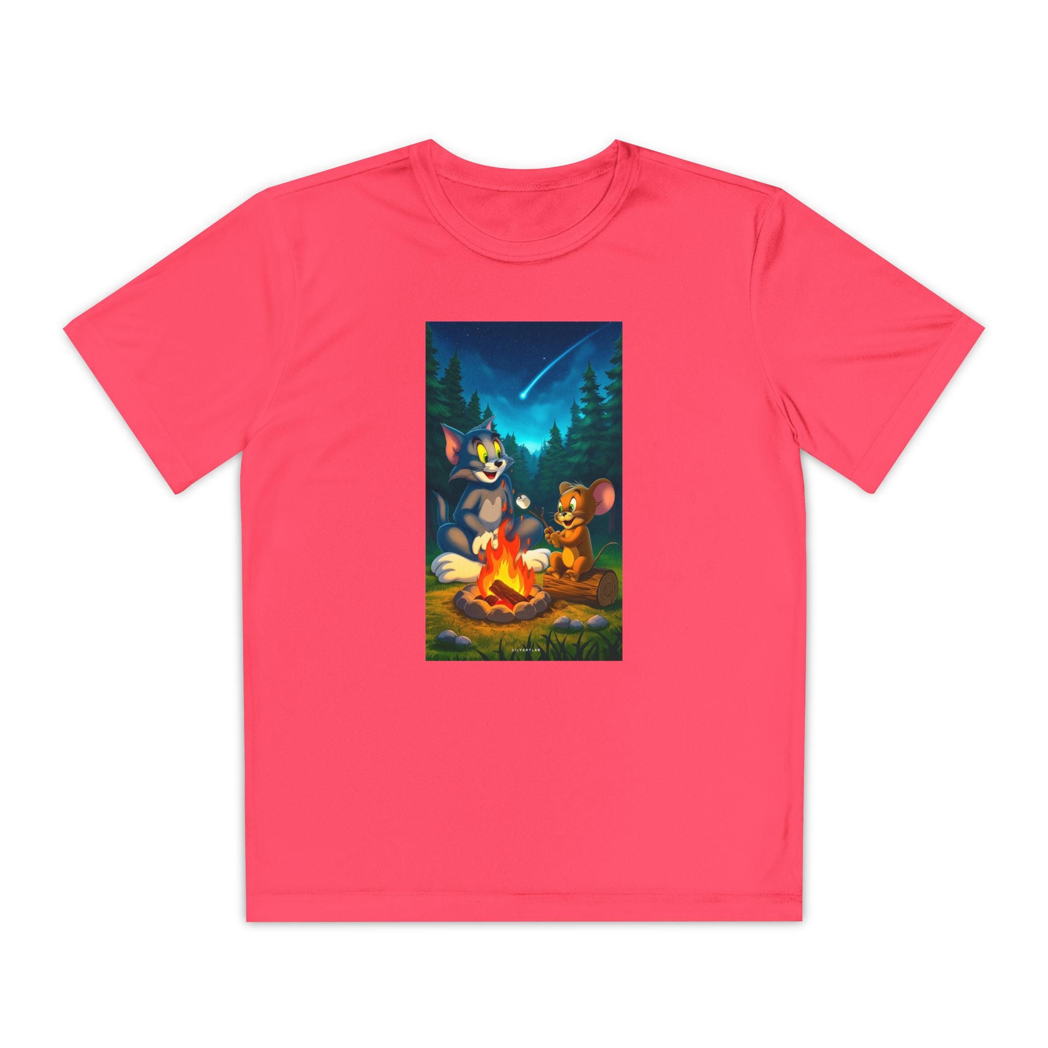 Youth Competitor Tee with Tom And Jerry design, Cartoon Graphic Kid's T-Shirt, Kids Tee, Children's Clothing, Funny Tee for Boys and Girls