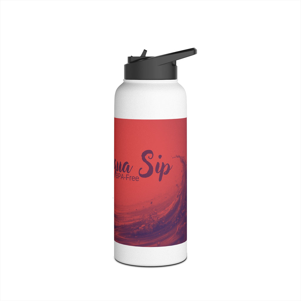 Aqua Wave Stainless Steel Water Bottle, Hydration Gift, Outdoor Adventure, Beach Vibes, Eco-Friendly, Travel Companion