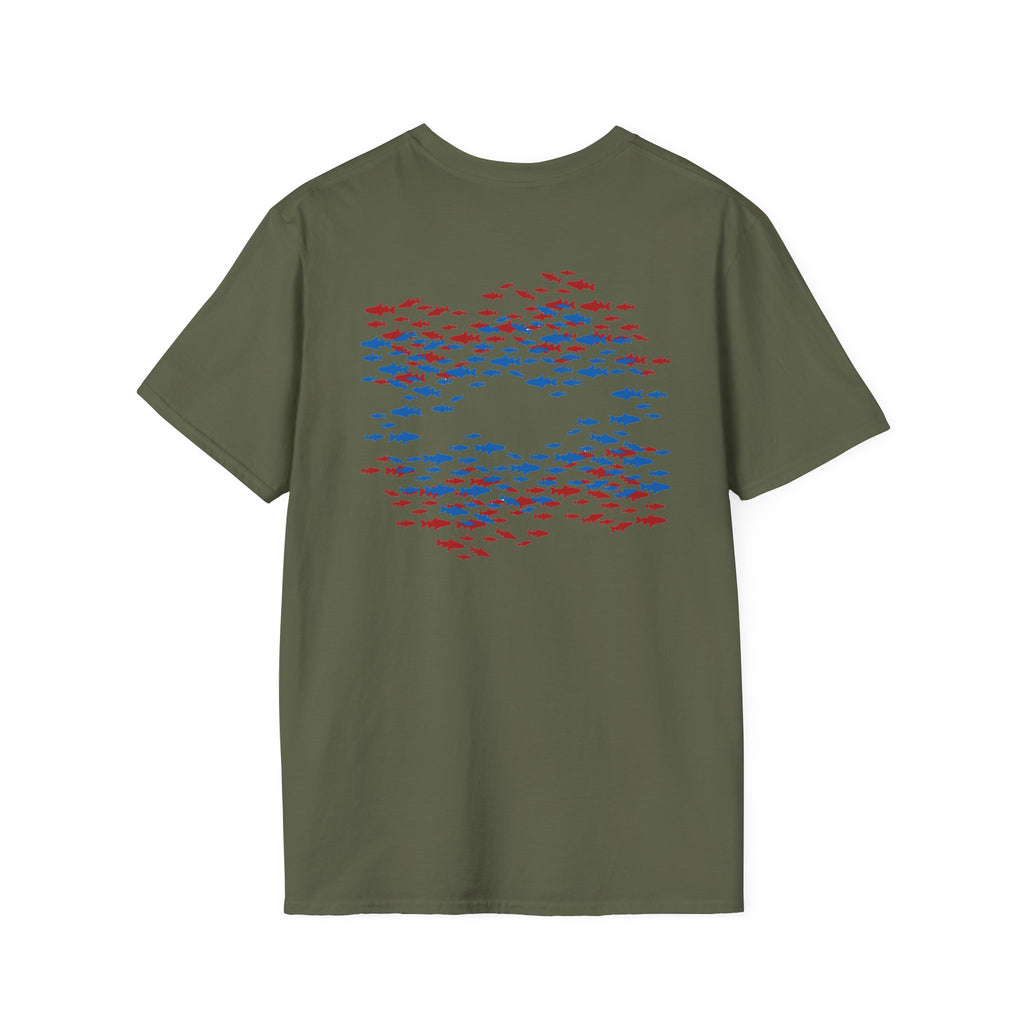 Patriotic Fishing Tshirt, American Flag Tee, 4th of July Shirt, USA Independence Day Top, Patriotic Graphic Tee, Unisex Patriotic