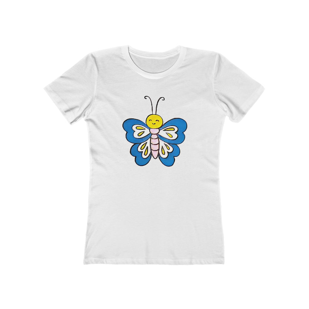 Butterffy Chic Women's Boyfriend Tee, Casual Outfits, Gift for Her, Weekend Wear, Trendy Style, Everyday Comfort