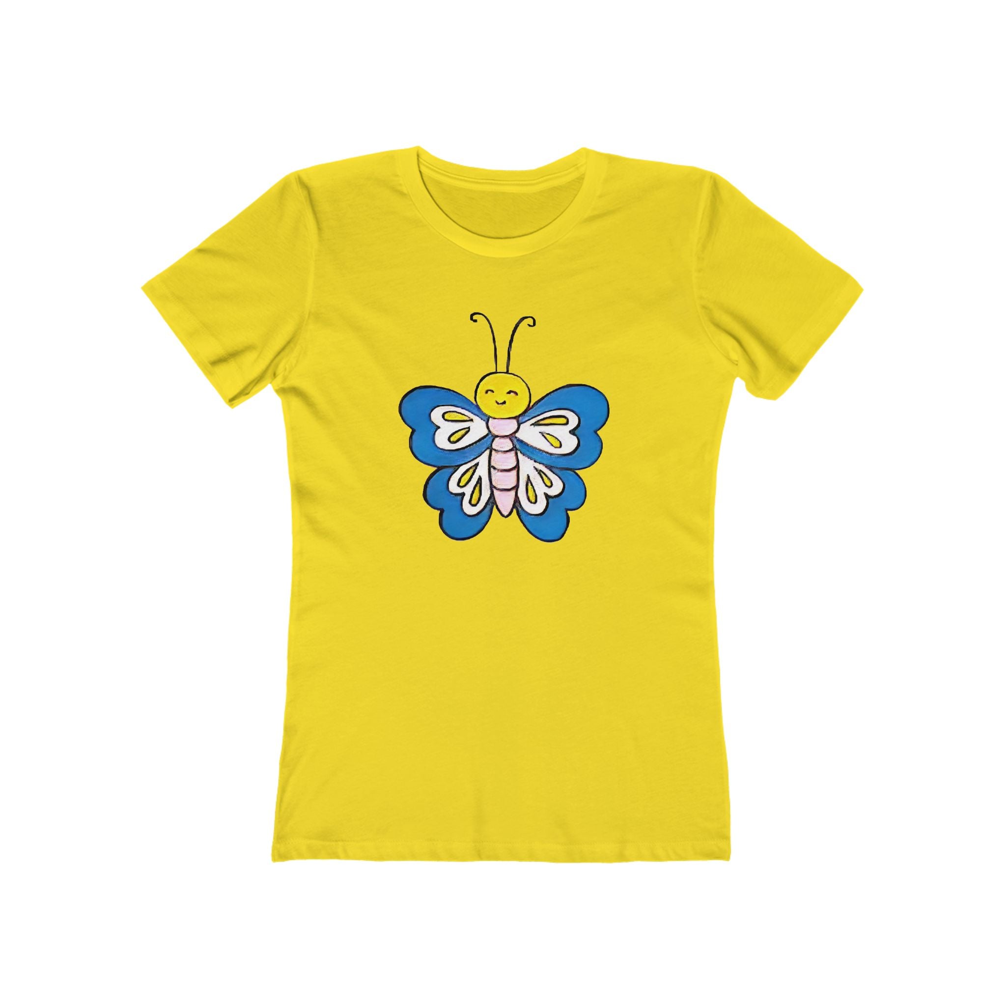 Butterffy Chic Women's Boyfriend Tee, Casual Outfits, Gift for Her, Weekend Wear, Trendy Style, Everyday Comfort