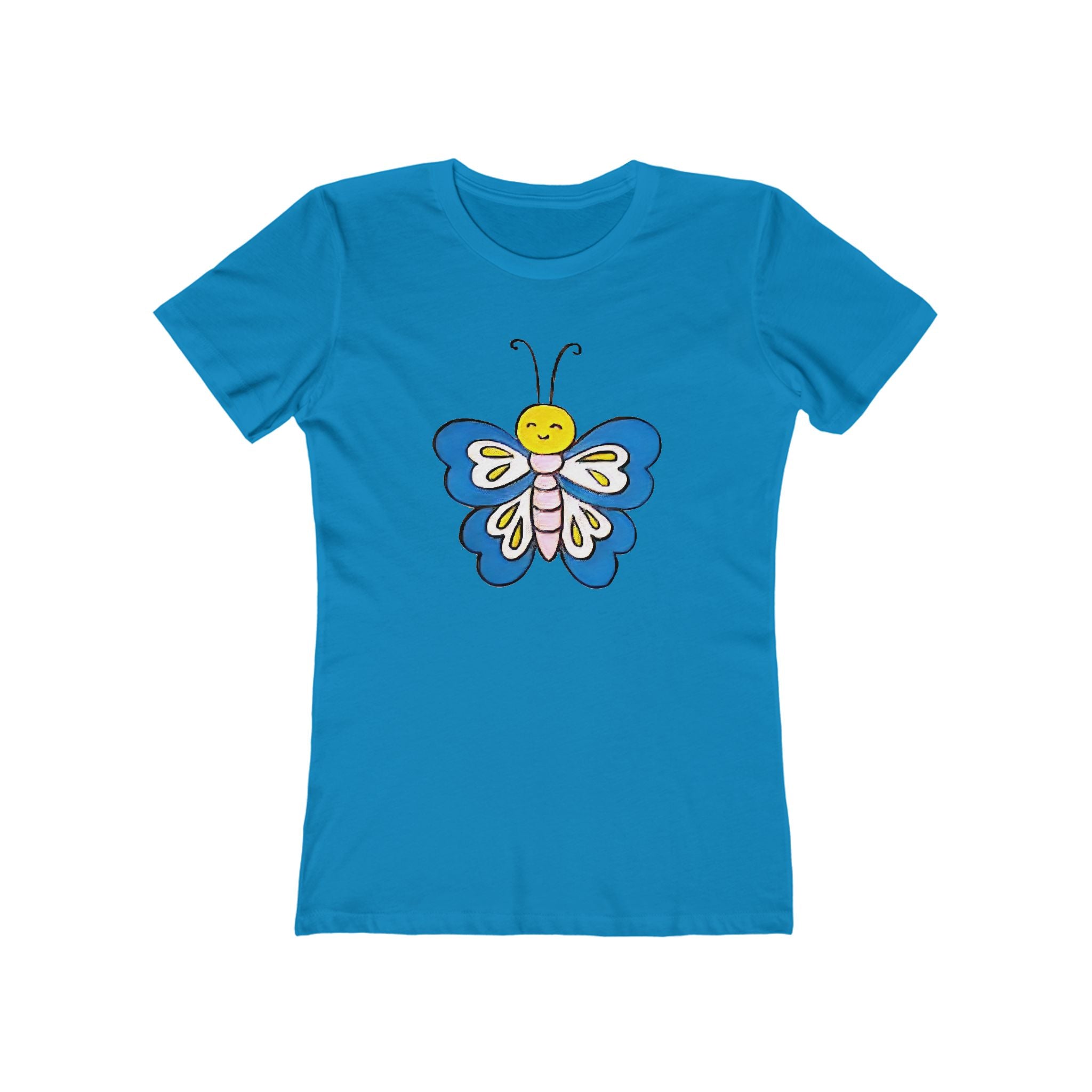 Butterffy Chic Women's Boyfriend Tee, Casual Outfits, Gift for Her, Weekend Wear, Trendy Style, Everyday Comfort