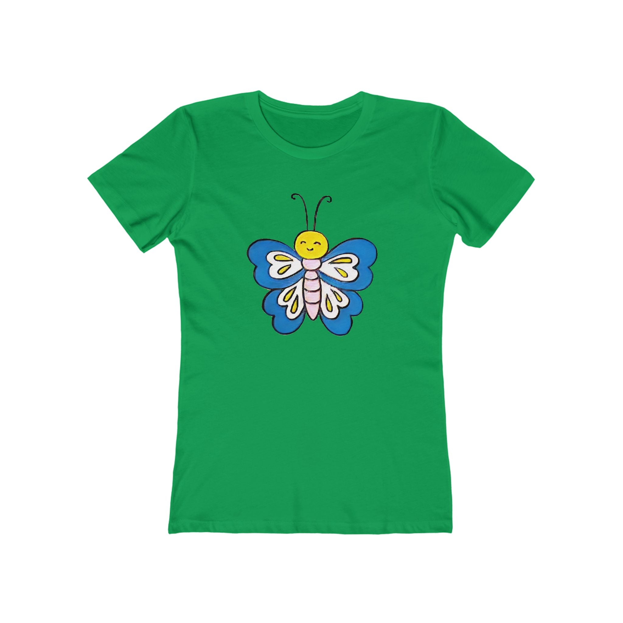 Butterffy Chic Women's Boyfriend Tee, Casual Outfits, Gift for Her, Weekend Wear, Trendy Style, Everyday Comfort