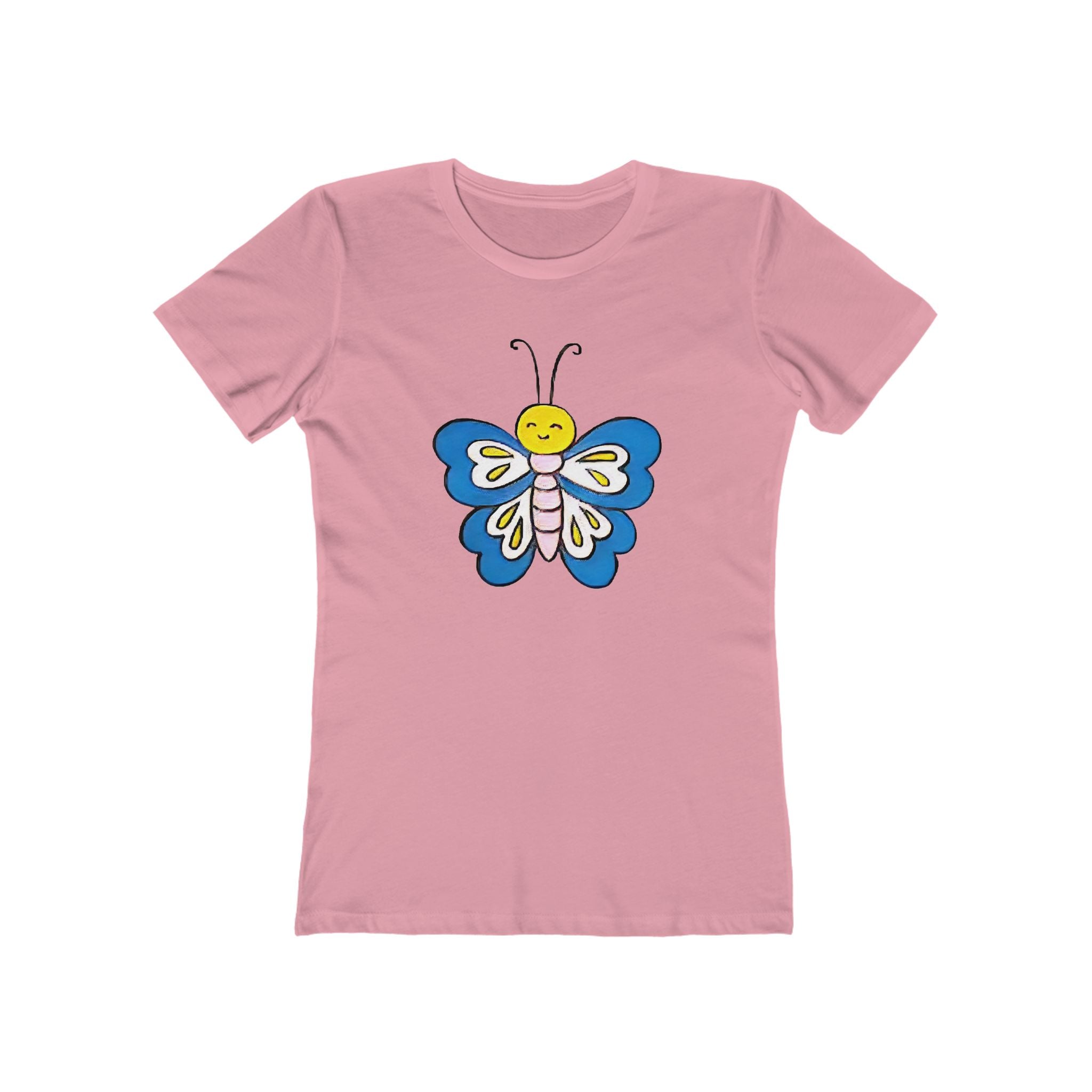 Butterffy Chic Women's Boyfriend Tee, Casual Outfits, Gift for Her, Weekend Wear, Trendy Style, Everyday Comfort