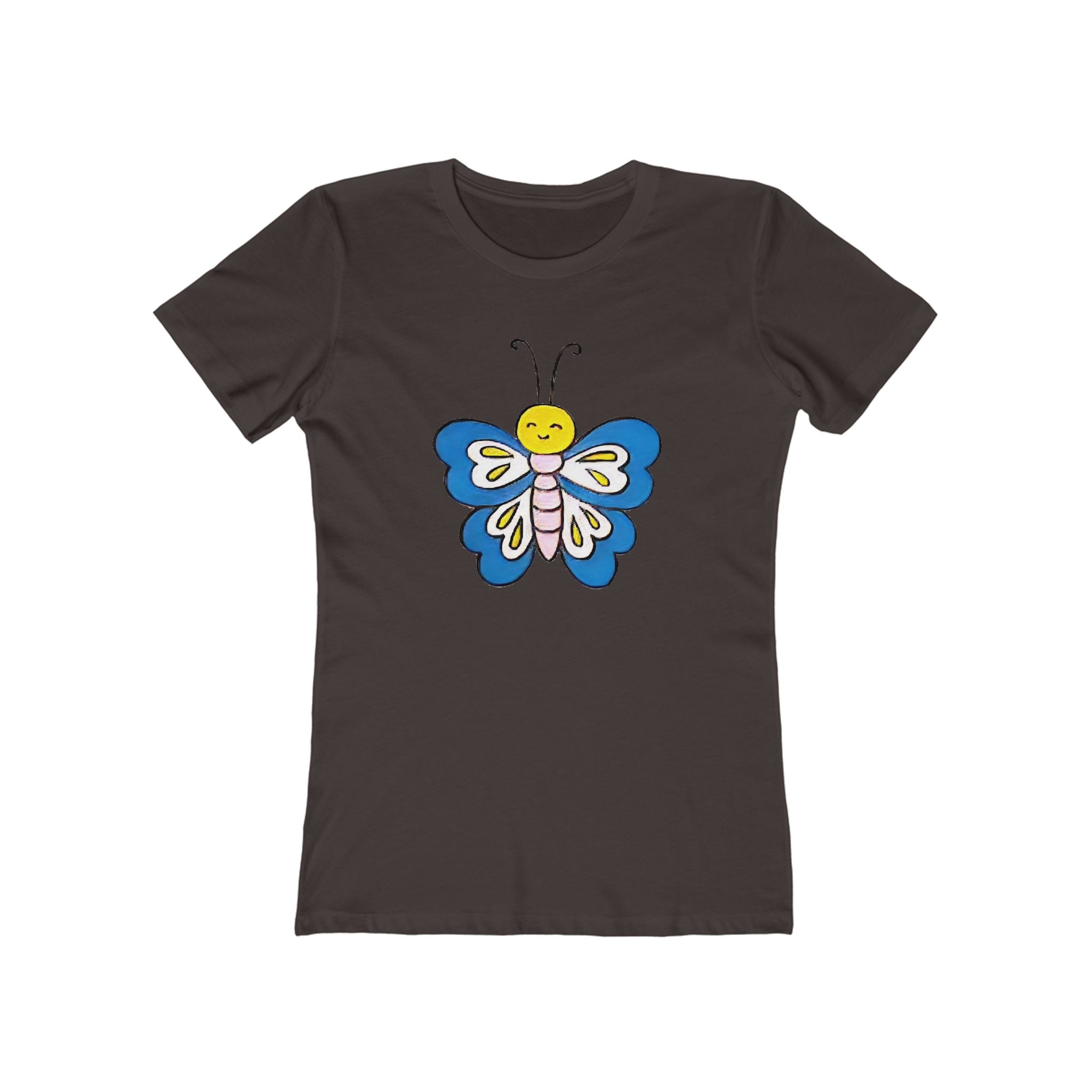 Butterffy Chic Women's Boyfriend Tee, Casual Outfits, Gift for Her, Weekend Wear, Trendy Style, Everyday Comfort