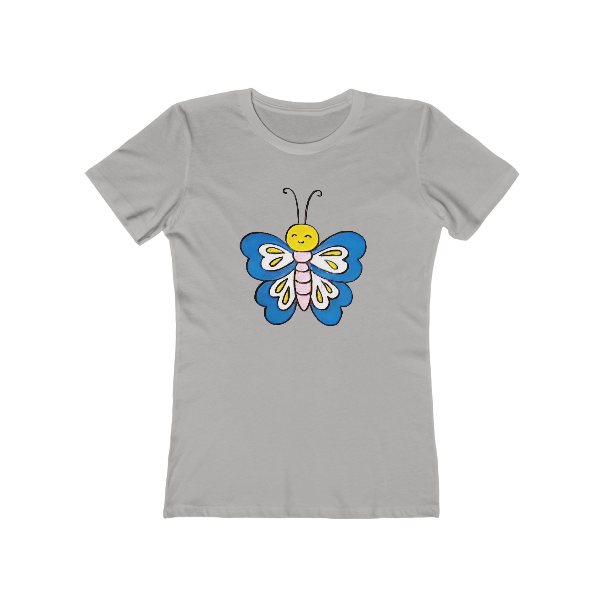 Butterffy Chic Women's Boyfriend Tee, Casual Outfits, Gift for Her, Weekend Wear, Trendy Style, Everyday Comfort