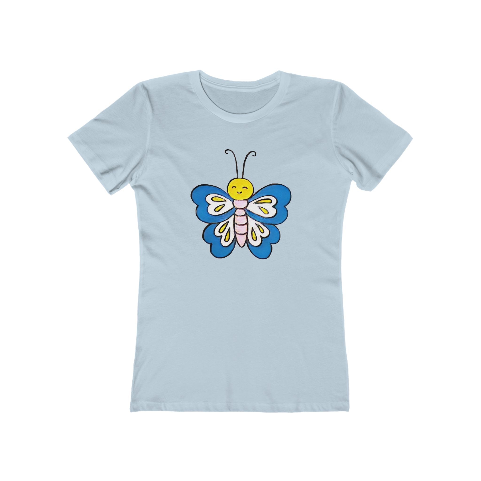 Butterffy Chic Women's Boyfriend Tee, Casual Outfits, Gift for Her, Weekend Wear, Trendy Style, Everyday Comfort