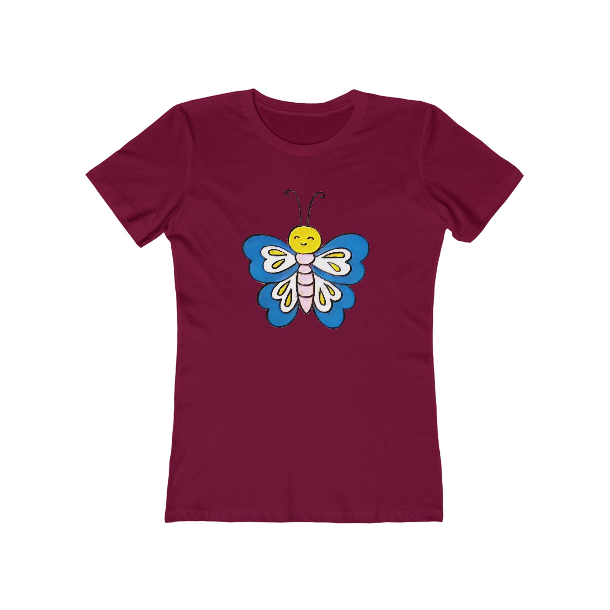 Butterffy Chic Women's Boyfriend Tee, Casual Outfits, Gift for Her, Weekend Wear, Trendy Style, Everyday Comfort