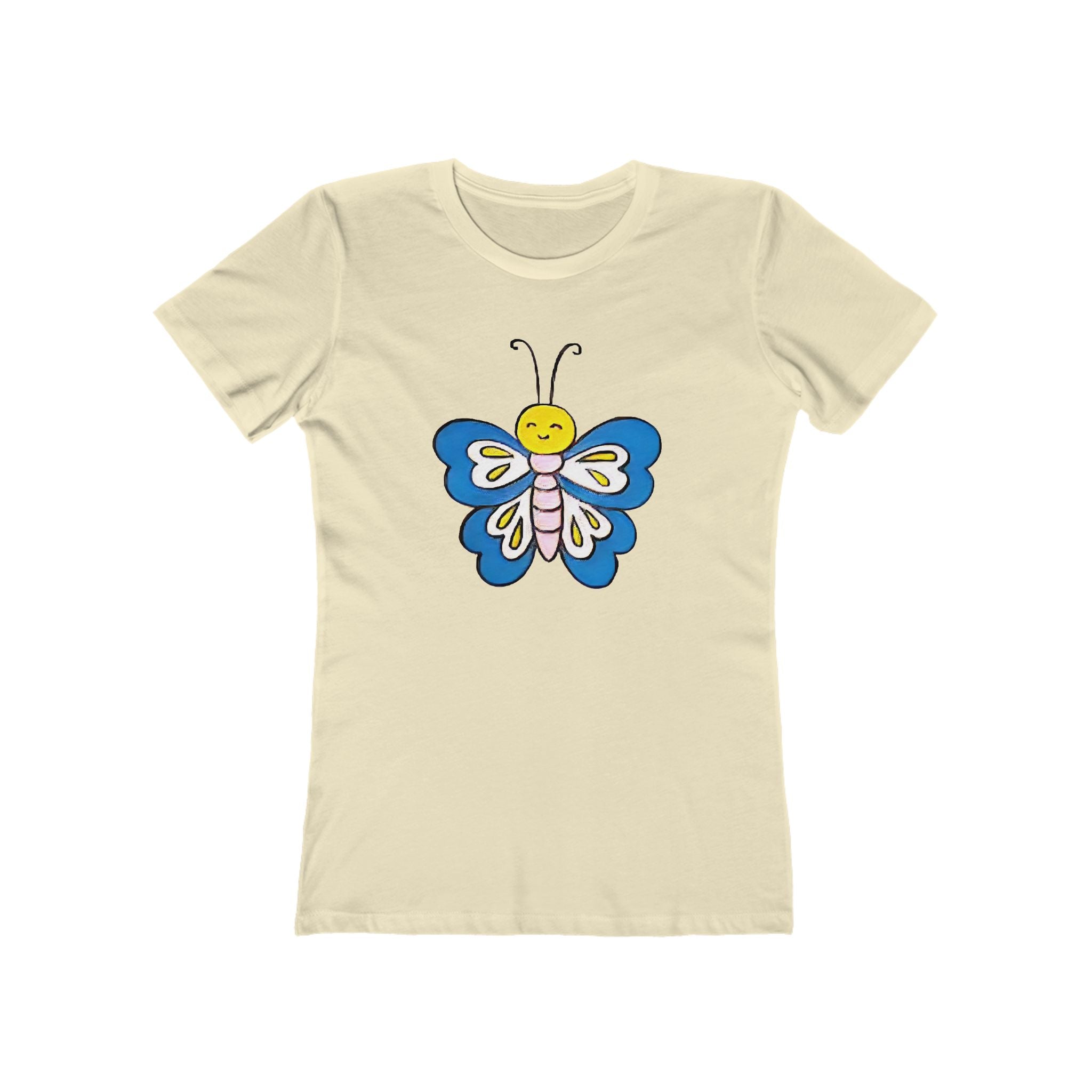 Butterffy Chic Women's Boyfriend Tee, Casual Outfits, Gift for Her, Weekend Wear, Trendy Style, Everyday Comfort