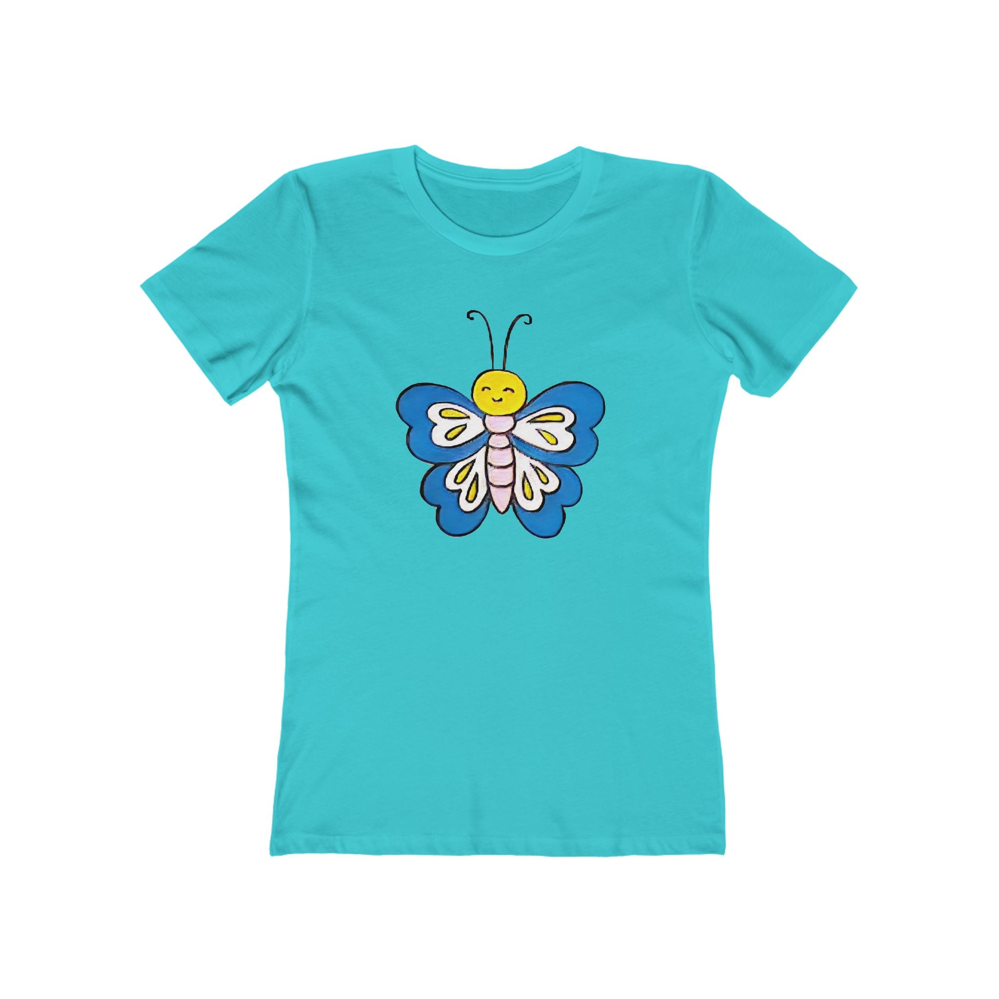 Butterffy Chic Women's Boyfriend Tee, Casual Outfits, Gift for Her, Weekend Wear, Trendy Style, Everyday Comfort