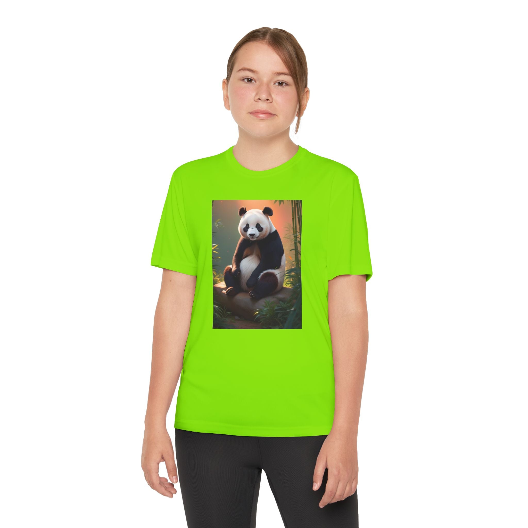 Panda Youth Tee Shirt, Kids Animal Graphic Top, Cute Black and White Tee, Children's Zoo Theme Shirt, Bamboo Bear Shirt, Kid's Nature Gift