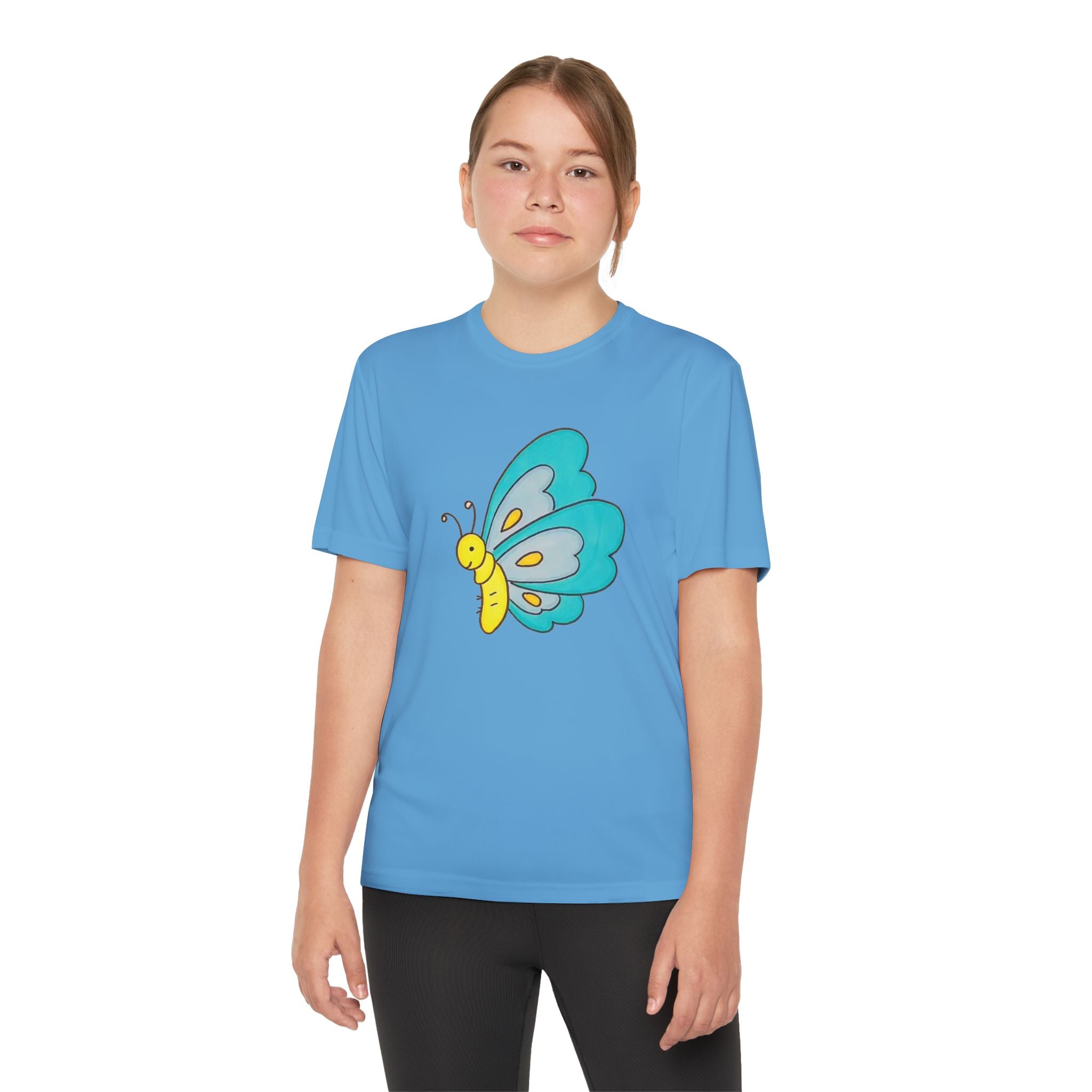 Butterffy Youth T-Shirt Sports Graphic Tee, Cool Athletic Shirt for Kids, Perfect for Sports Events, Team Spirit