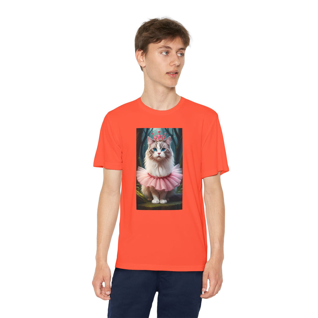 Graphic Tee, Cute Cartoon Kitten, Kids Animal Lover Shirt, Kitty Princess Design, Youth Tee for Girls and Boys, Funny Cat Shirt, Gift for