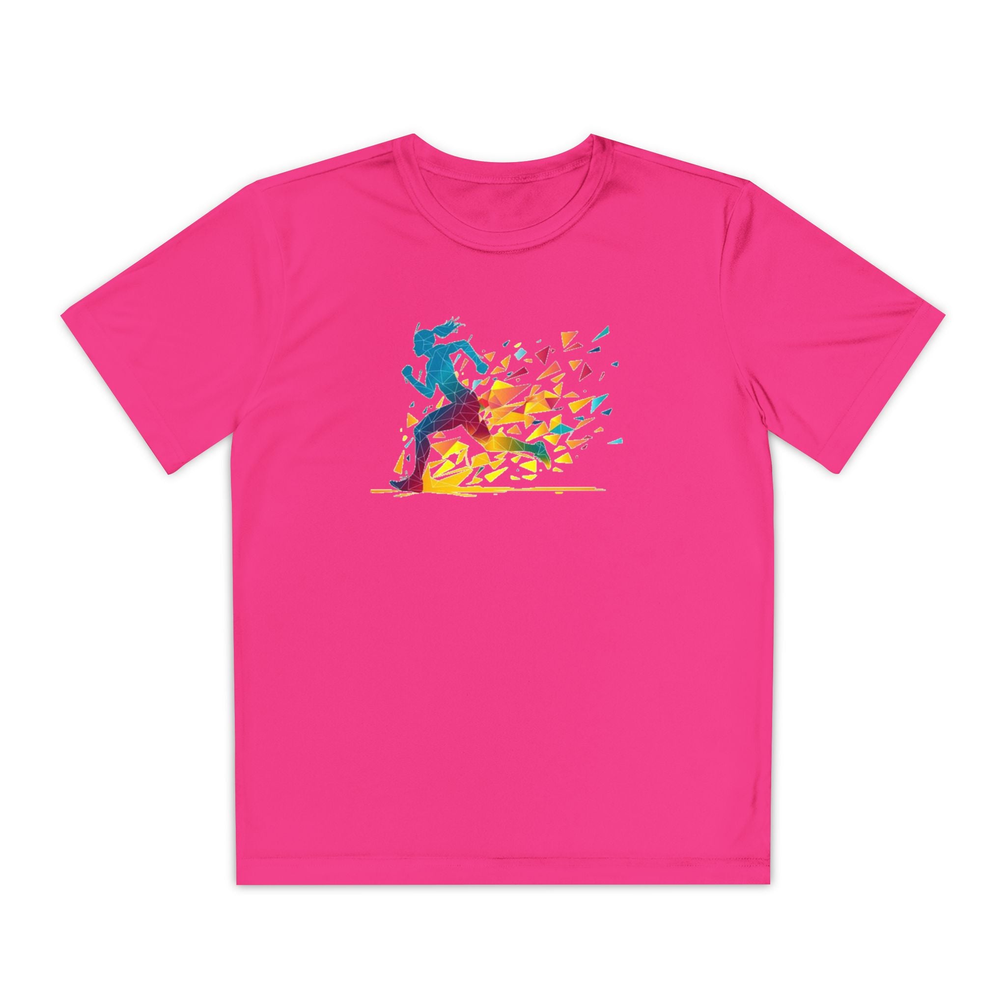 Running Youth T-Shirt Sports Graphic Tee, Cool Athletic Shirt for Kids, Perfect for Sports Events, Team Spirit