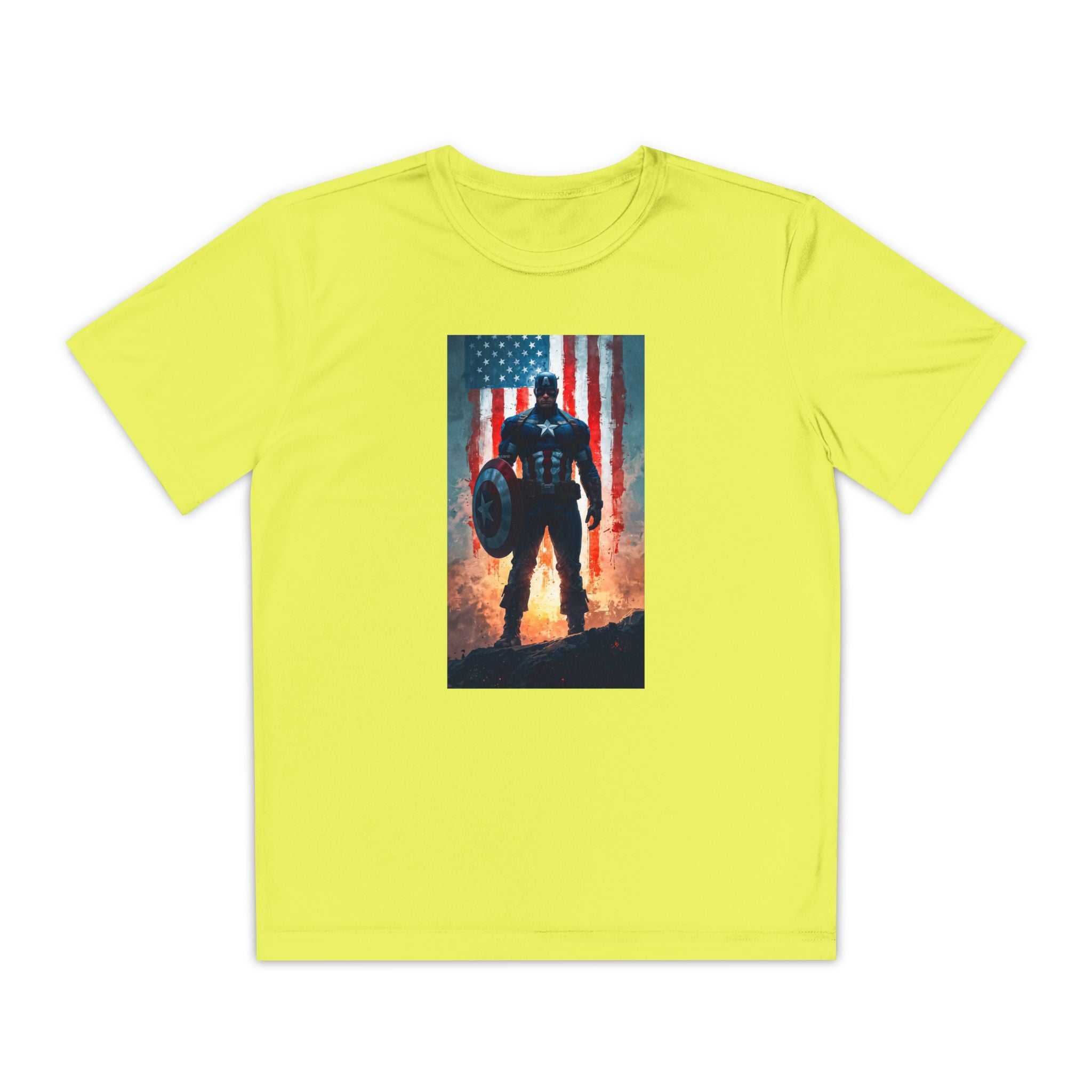 Captain America Superhero Marvel Patriotic, Kids Graphic T-Shirt, Boys Hero Top, Girls Comic Book Clothing, Birthday