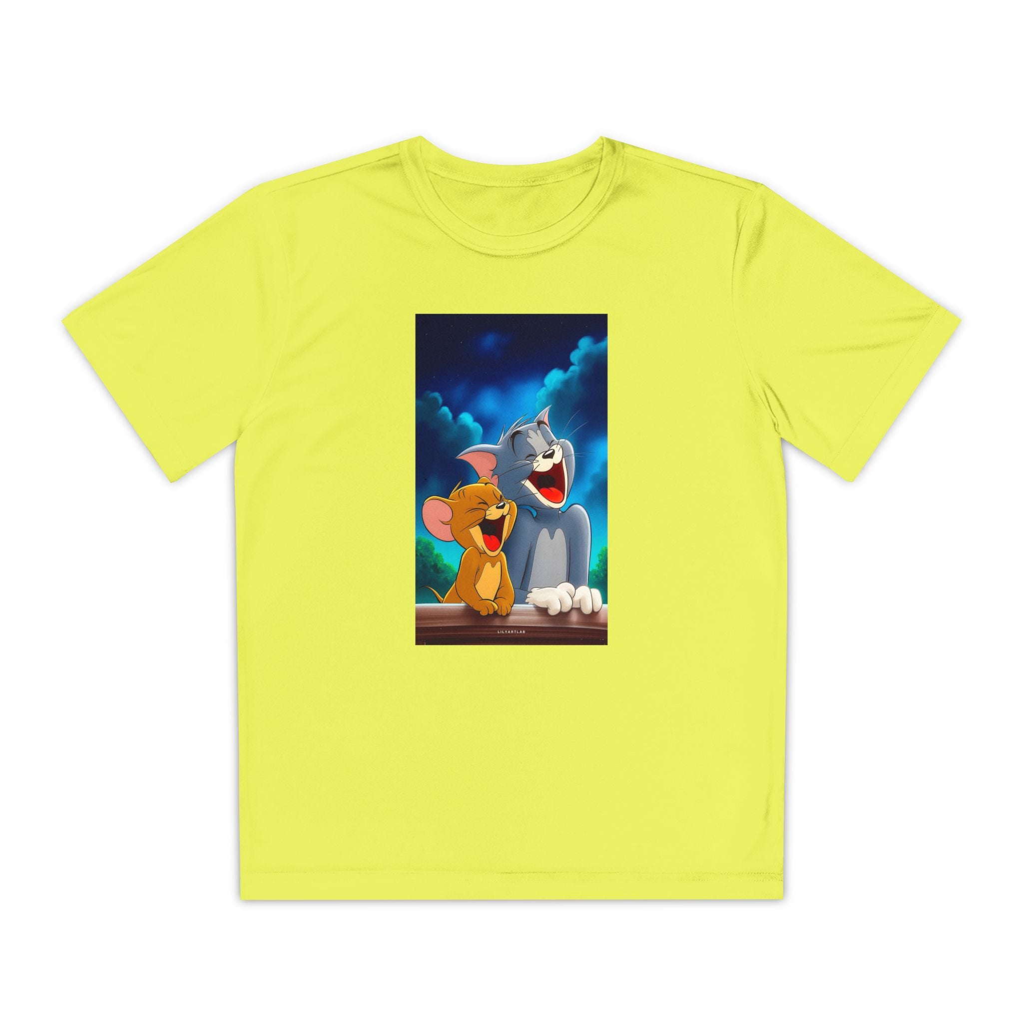 Youth Competitor Tee with Tom And Jerry design, Cartoon Graphic Kid's T-Shirt, Kids Tee, Children's Clothing, Funny Tee for Boys and Girls