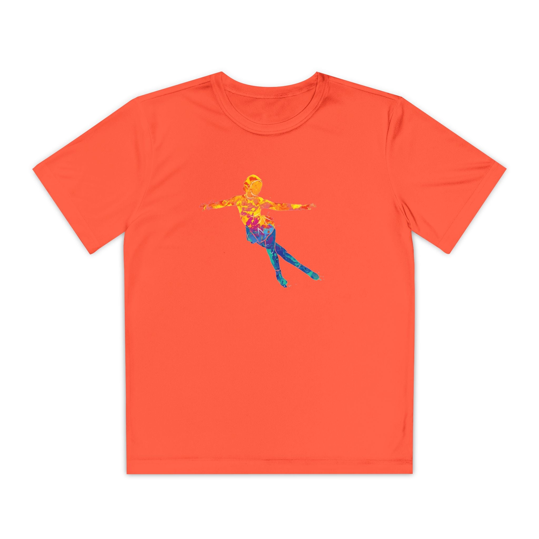 Ice Skating Youth Sports Graphic Tee, Cool Athletic Shirt for Kids, Perfect for Sports Events, Team Spirit, Birthday Gift, Summer Activities