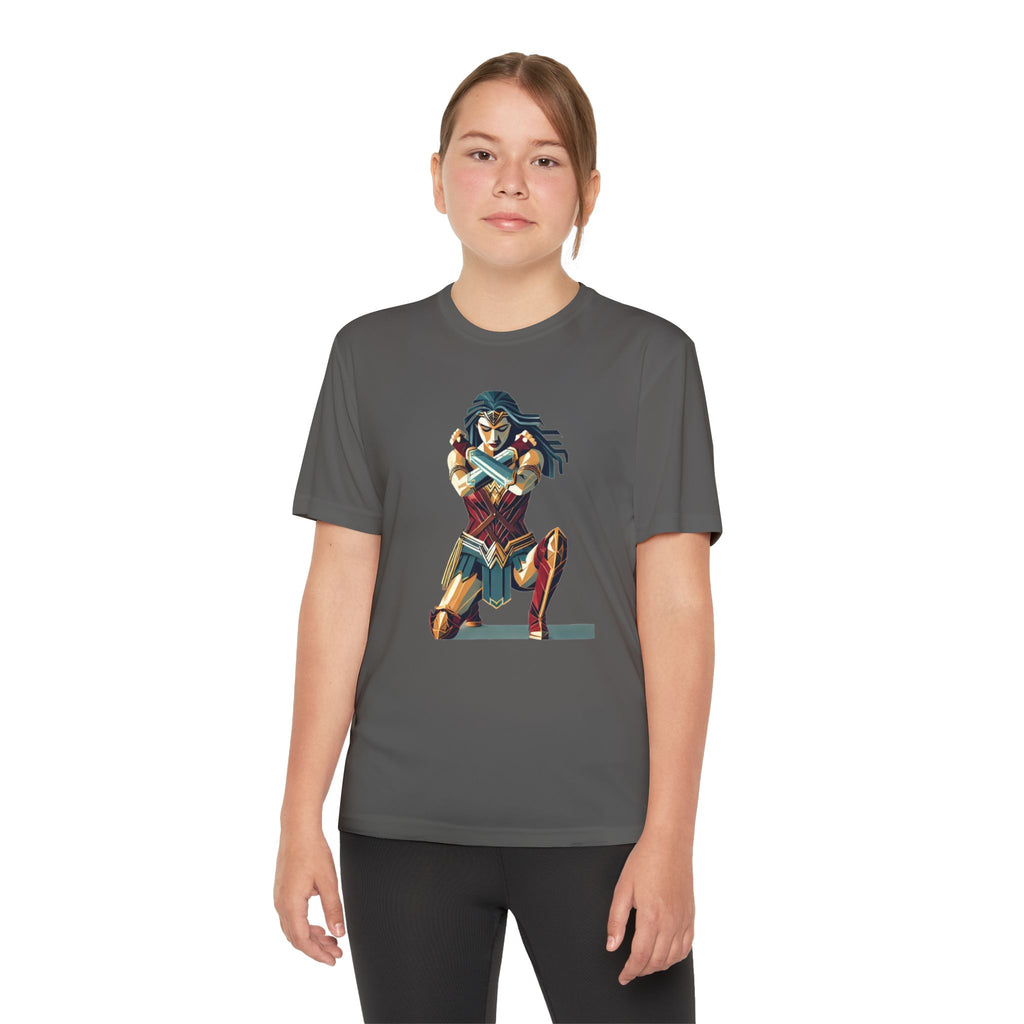 Wonder Woman Youth T-Shirt Sports Graphic Tee, Cool Athletic Shirt for Kids, Perfect for Sports Events, Team Spirit