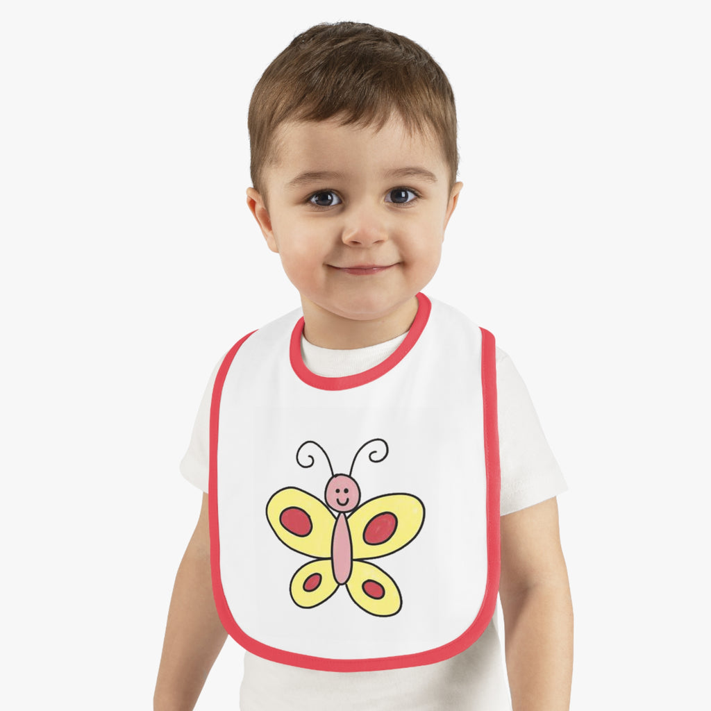 Butterfy Cute Baby Bib - Tiny but Mighty, Infant Feeding Bib, Baby Shower Gift, Newborn Accessories, Elephant Design, Everyday Use