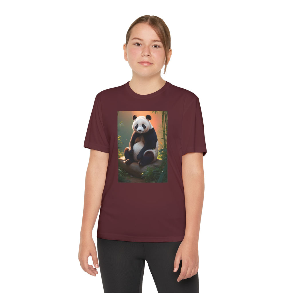 Panda Youth Tee Shirt, Kids Animal Graphic Top, Cute Black and White Tee, Children's Zoo Theme Shirt, Bamboo Bear Shirt, Kid's Nature Gift