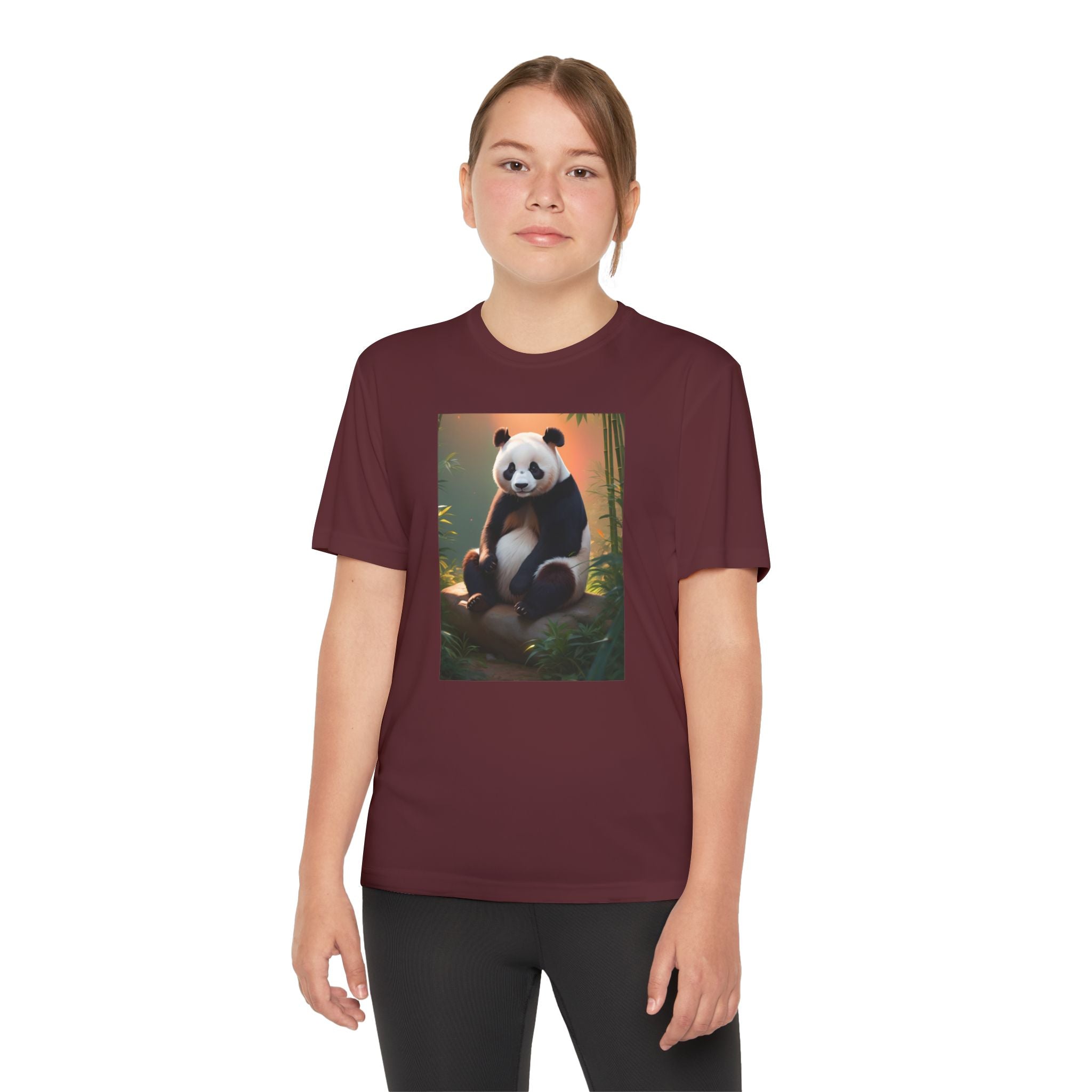 Panda Youth Tee Shirt, Kids Animal Graphic Top, Cute Black and White Tee, Children's Zoo Theme Shirt, Bamboo Bear Shirt, Kid's Nature Gift