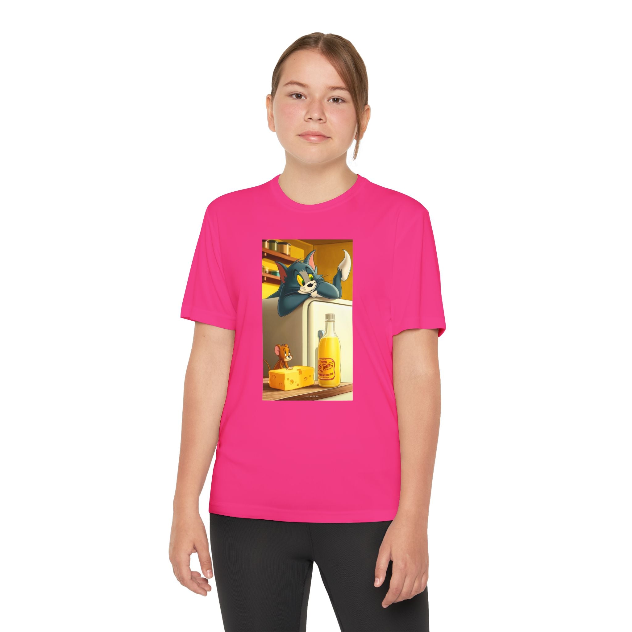 Youth Competitor Tee with Tom And Jerry design, Cartoon Graphic Kid's T-Shirt, Kids Tee, Children's Clothing, Funny Tee for Boys and Girls
