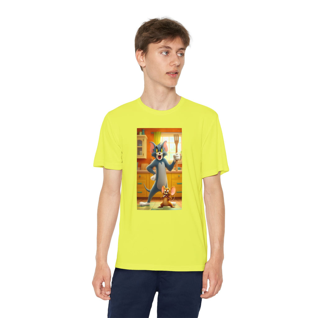 Youth Competitor Tee with Tom And Jerry design, Cartoon Graphic Kid's T-Shirt, Kids Tee, Children's Clothing, Funny Tee for Boys and Girls