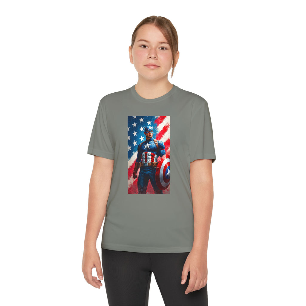 Captain America Superhero Marvel Patriotic, Kids Graphic T-Shirt, Boys Hero Top, Girls Comic Book Clothing, Birthday