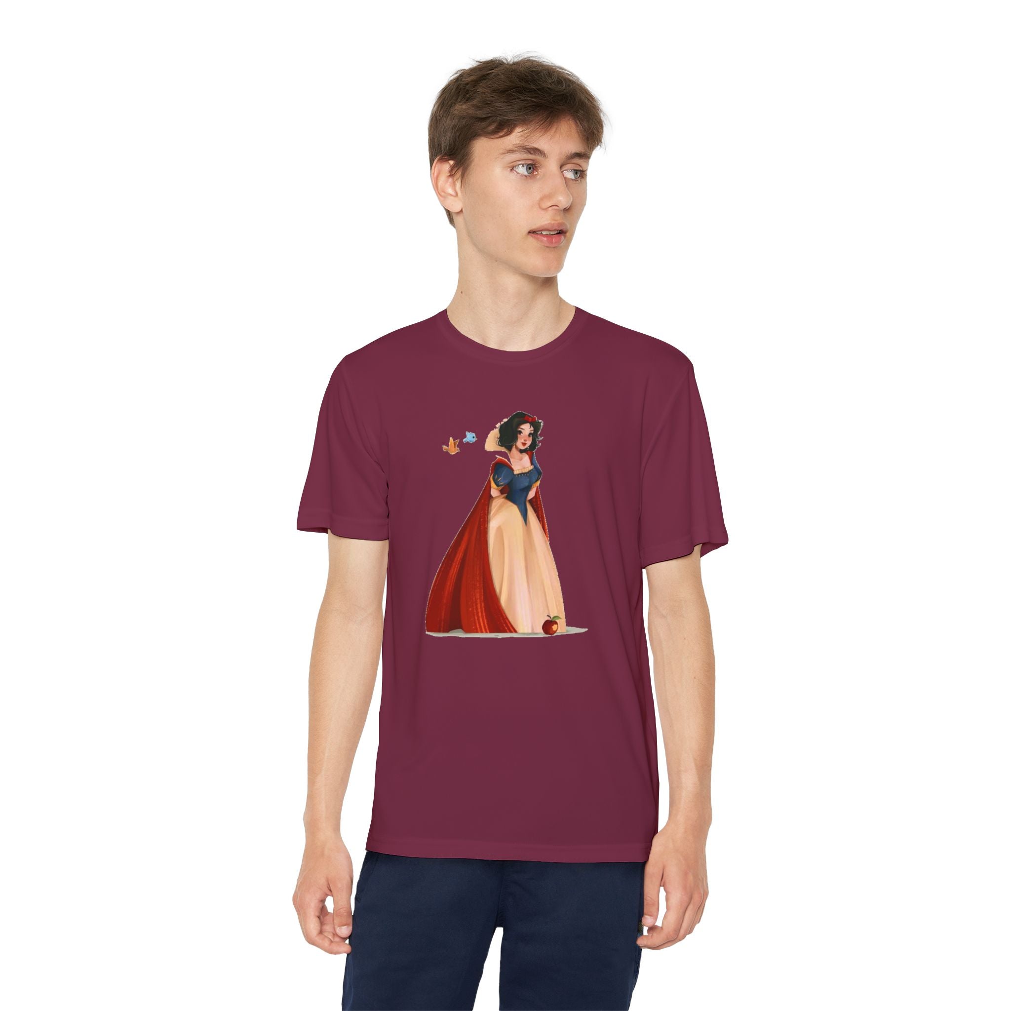 Snow White Youth T-Shirt Sports Graphic Tee, Cool Athletic Shirt for Kids, Perfect for Sports Events, Team Spirit