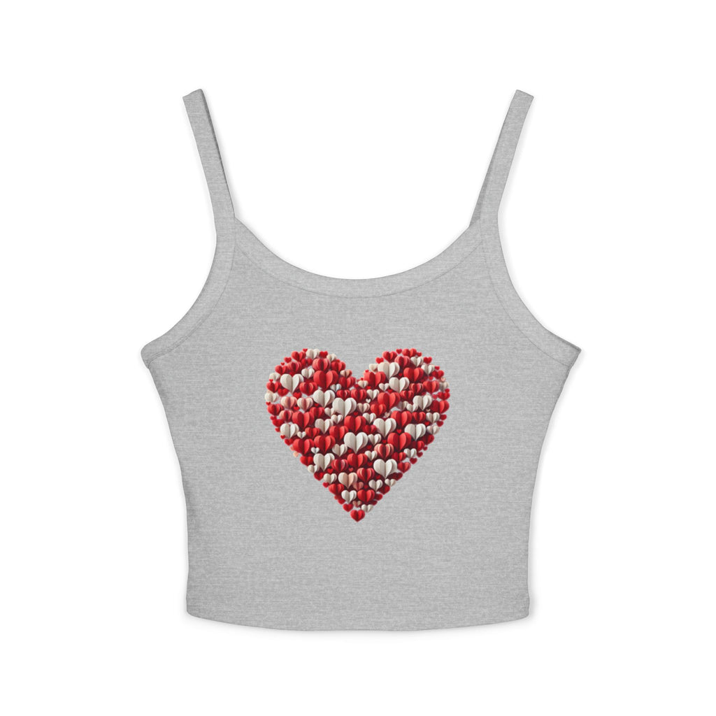 Heart Tank Top, Love Cami, Valentine's Day Shirt, Romantic Sleeveless Tee, Women's Summer Blouse, Cute Spaghetti Strap Tank