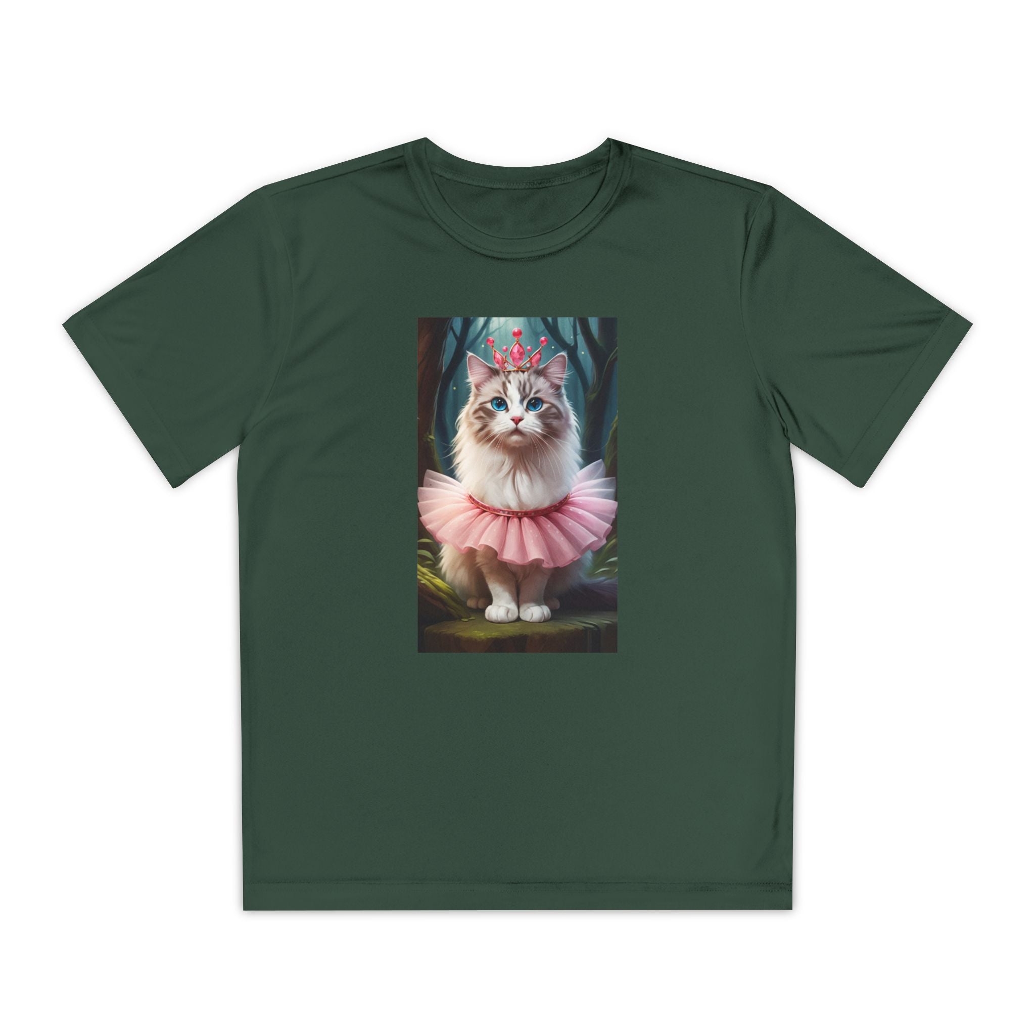 Graphic Tee, Cute Cartoon Kitten, Kids Animal Lover Shirt, Kitty Princess Design, Youth Tee for Girls and Boys, Funny Cat Shirt, Gift for