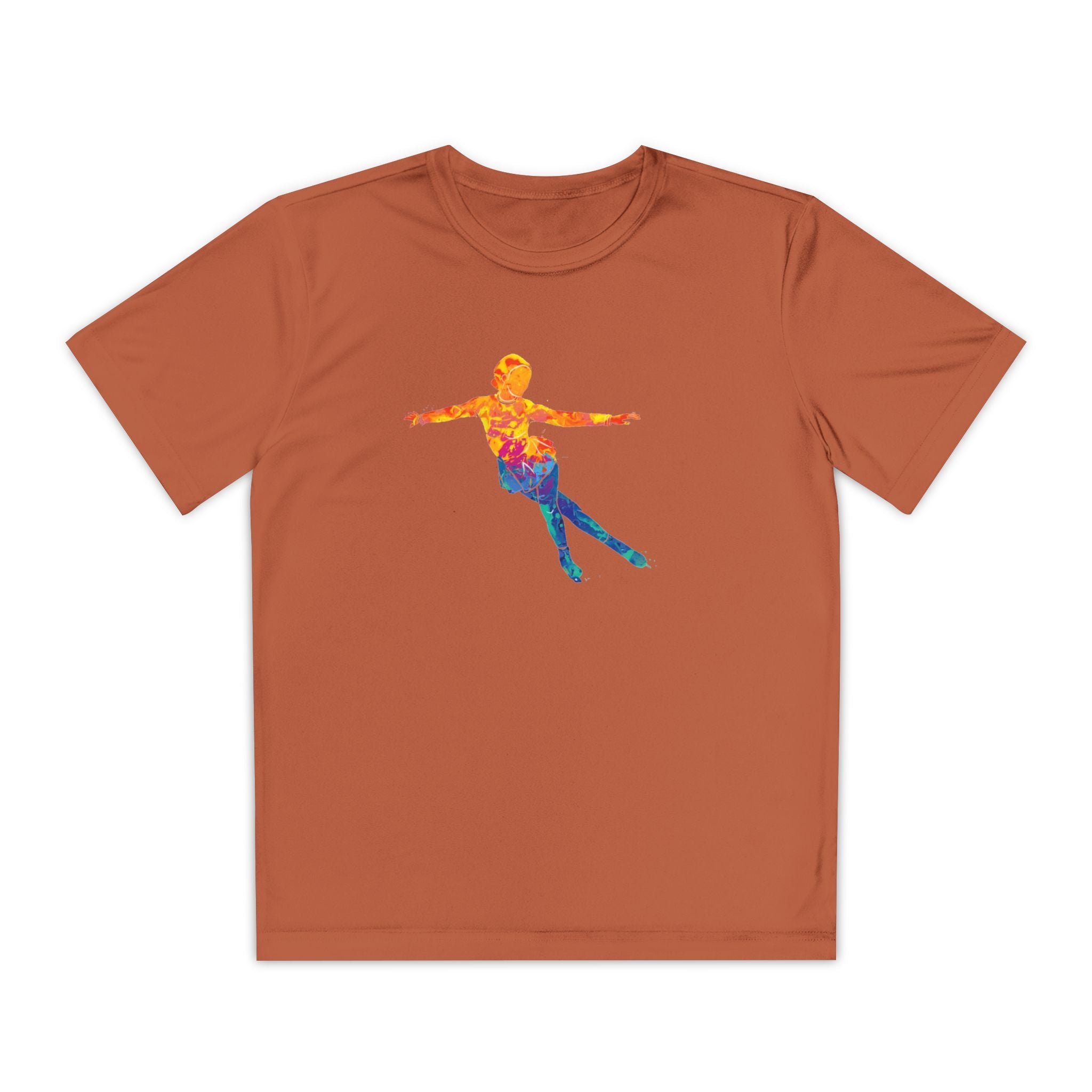 Ice Skating Youth Sports Graphic Tee, Cool Athletic Shirt for Kids, Perfect for Sports Events, Team Spirit, Birthday Gift, Summer Activities